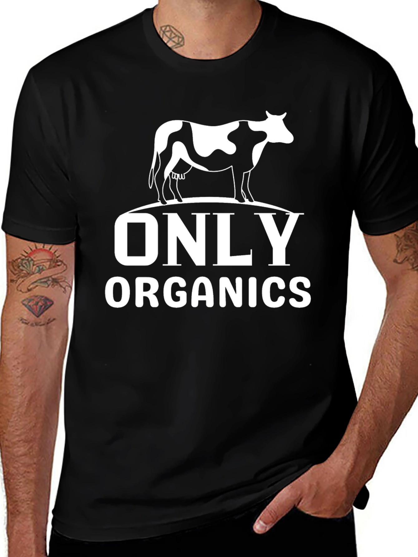Variant 4 of Only Organics Cow T-Shirt - Black