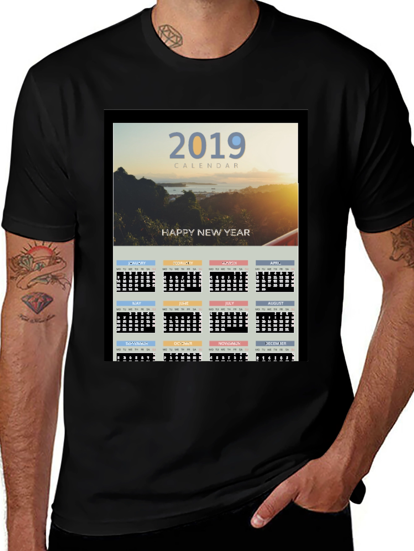 Variant 15 of 2019 Calendar New Year Graphic Tee