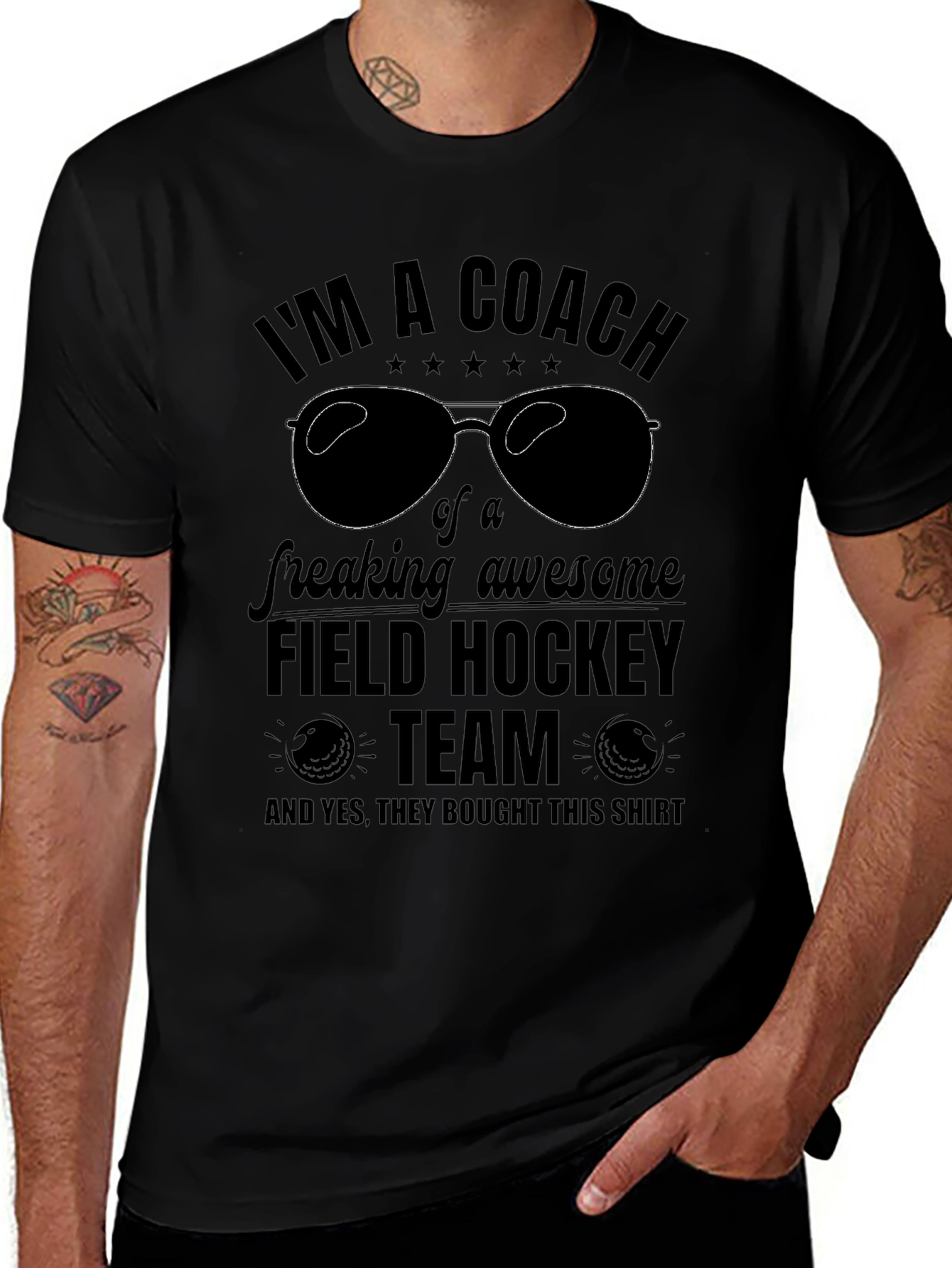 Variant 28 of Field Hockey Coach T-Shirt: Awesome Team Tee