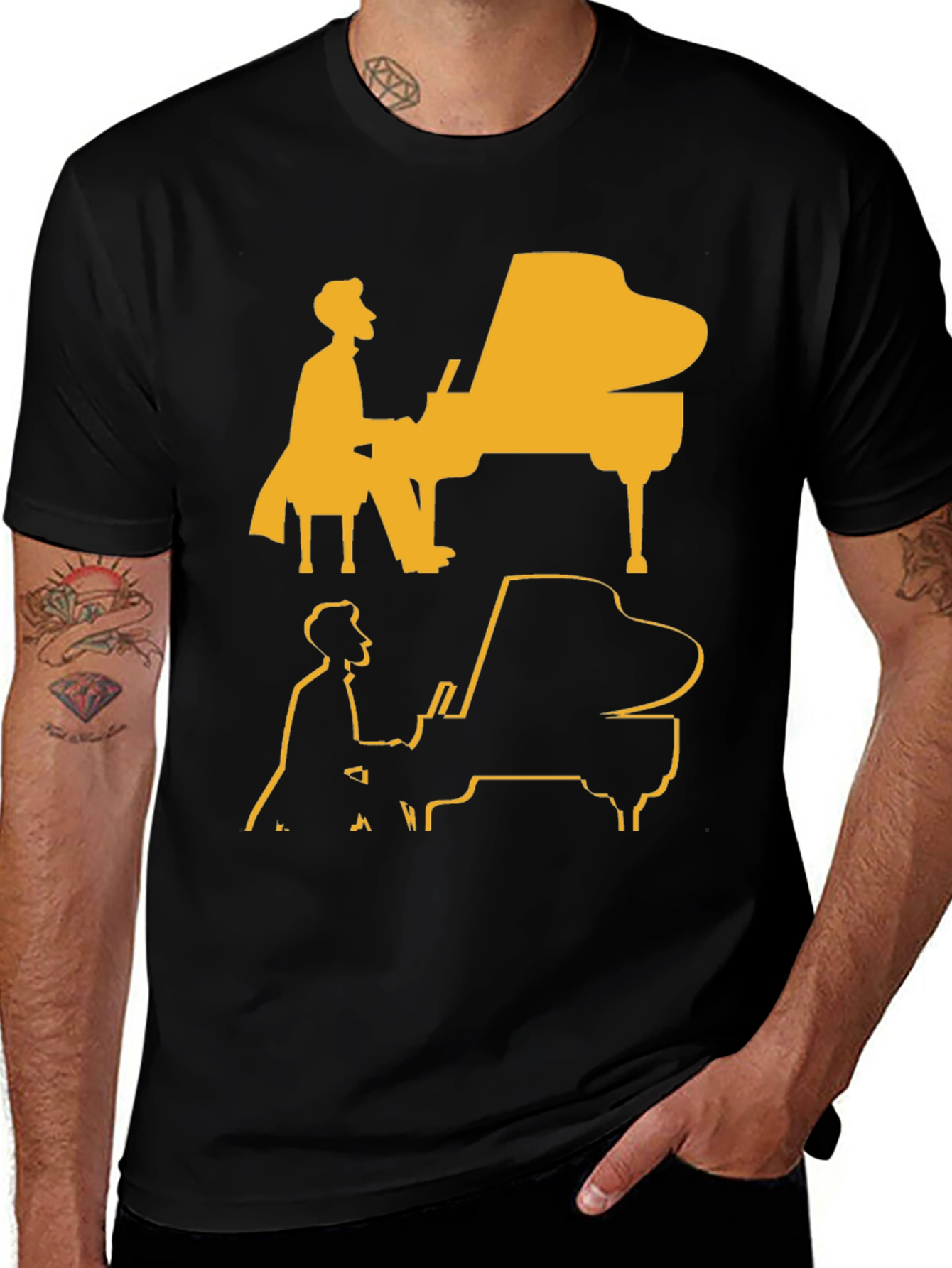 Variant 27 of Piano Player Graphic Tee - Musical T-Shirt