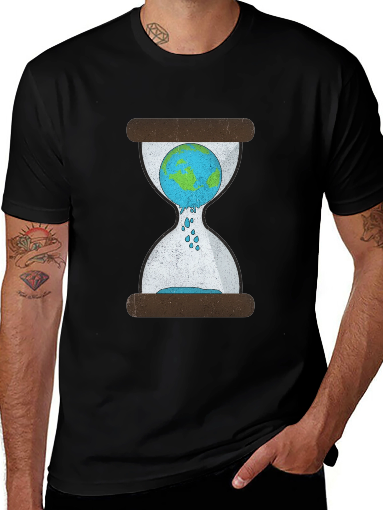 Variant 13 of Earth Hourglass Graphic Tee - Black
