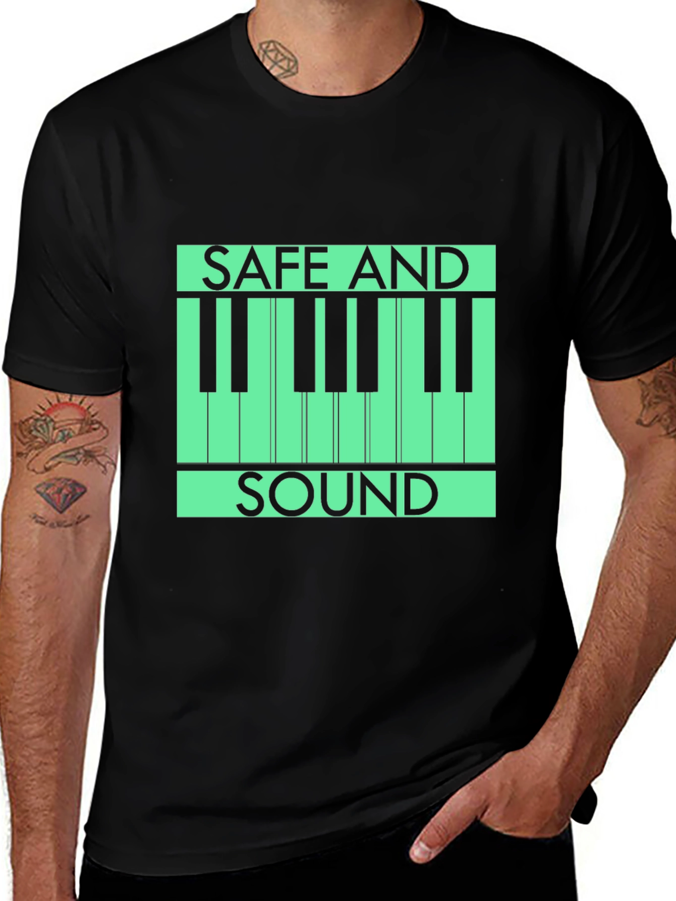 Variant 20 of Safe and Sound Piano T-Shirt - Music Lover Tee
