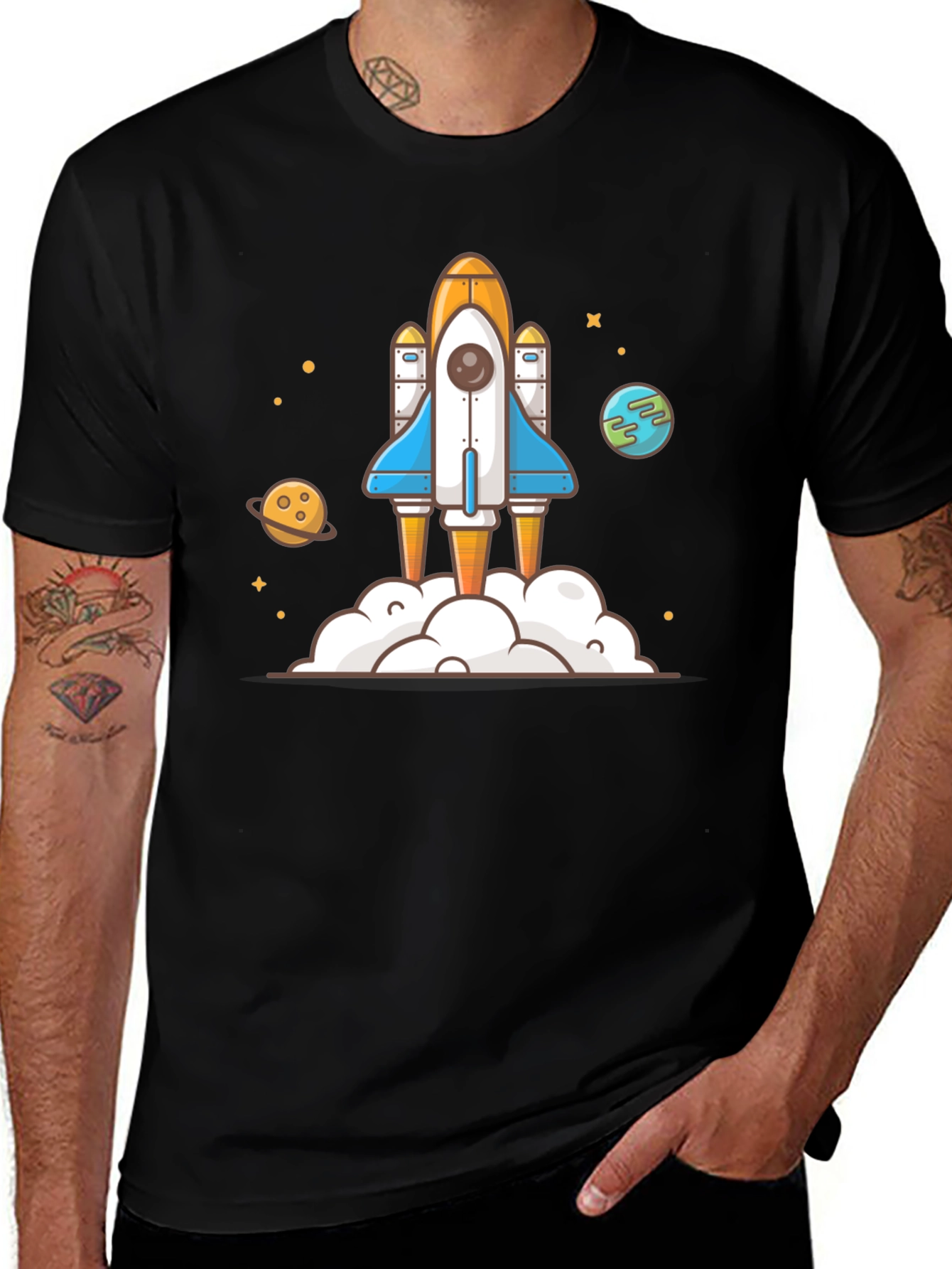 Variant 21 of Rocket Launch Graphic Tee - Space Adventure Shirt
