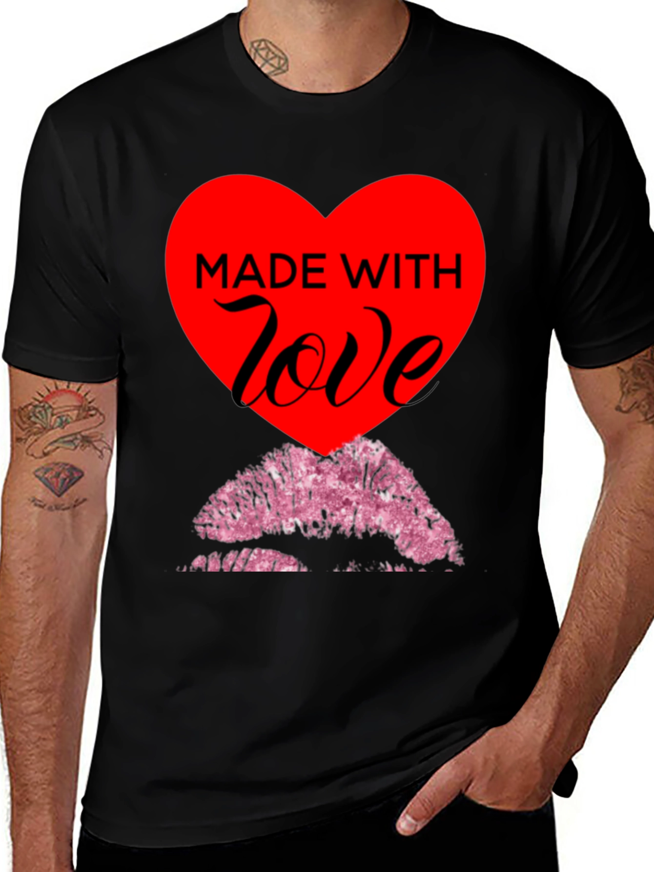 Made With Love T-Shirt - Kiss Lips