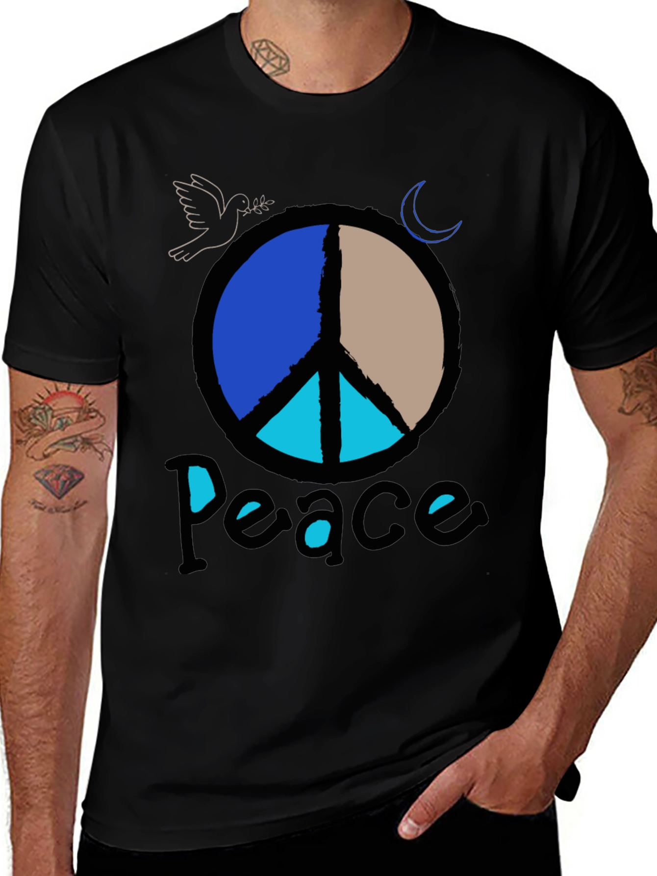 Variant 21 of Peace Sign Graphic Tee - Retro Style