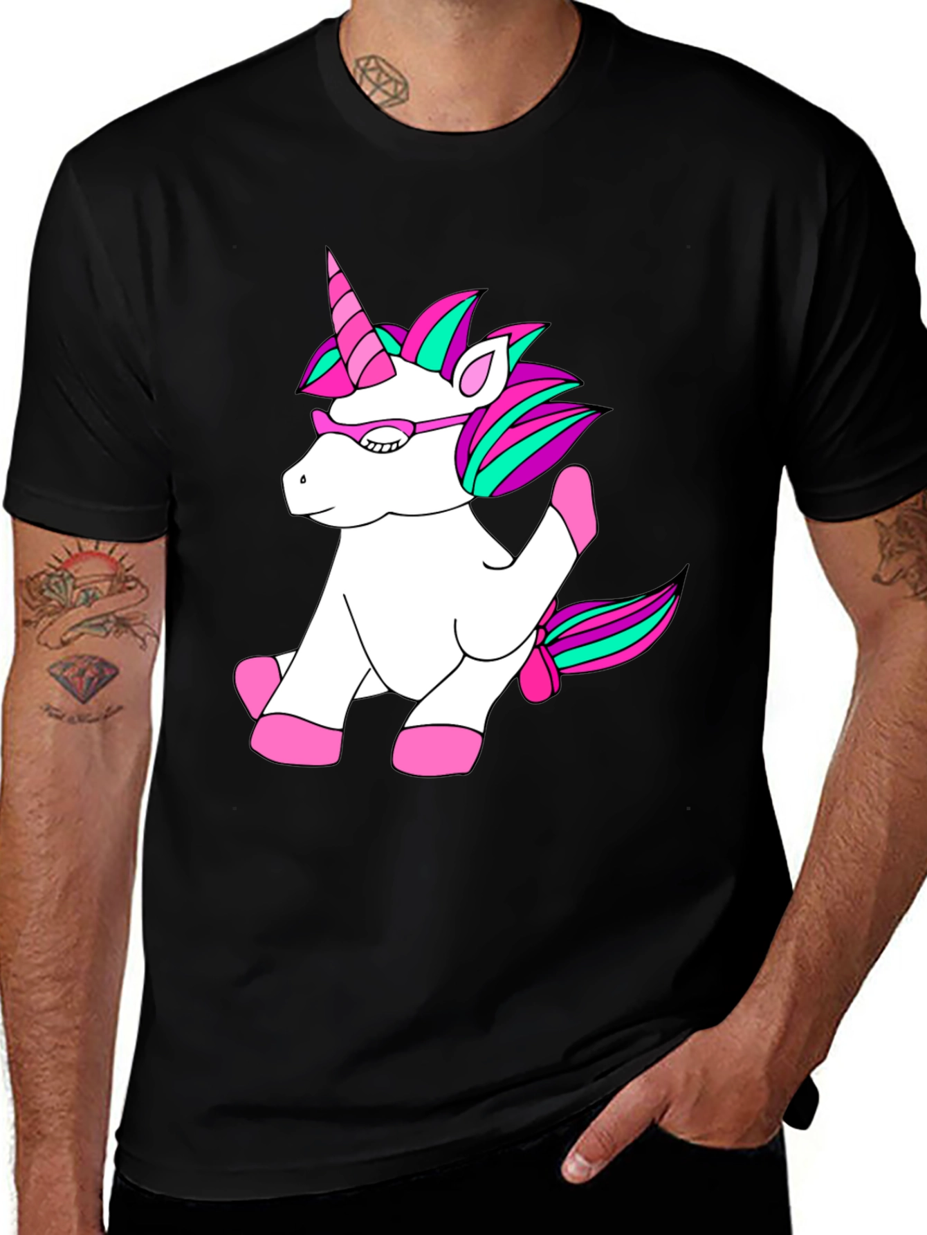 Variant 20 of Unicorn T-Shirt - Black Cotton Blend