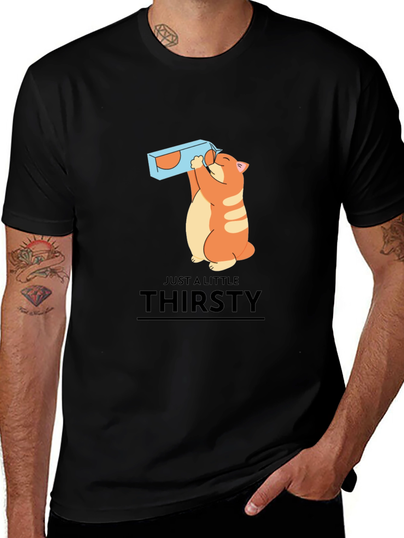 Variant 25 of Thirsty Cat Graphic Tee - Unisex Cotton T-Shirt