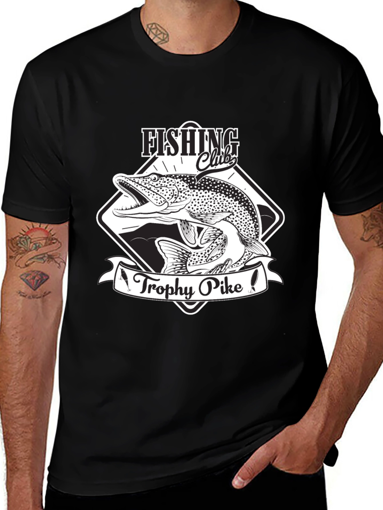 Variant 20 of Fishing Club Trophy Pike Black T-Shirt
