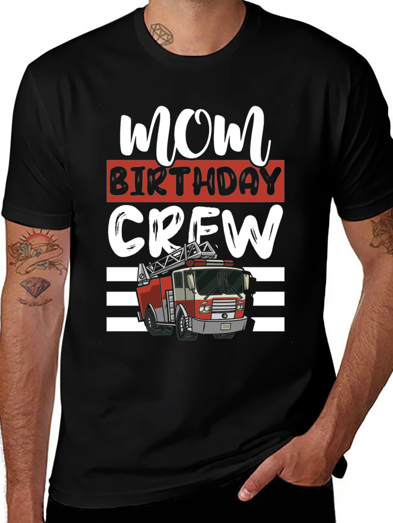Mom Birthday Crew Firetruck T-Shirt