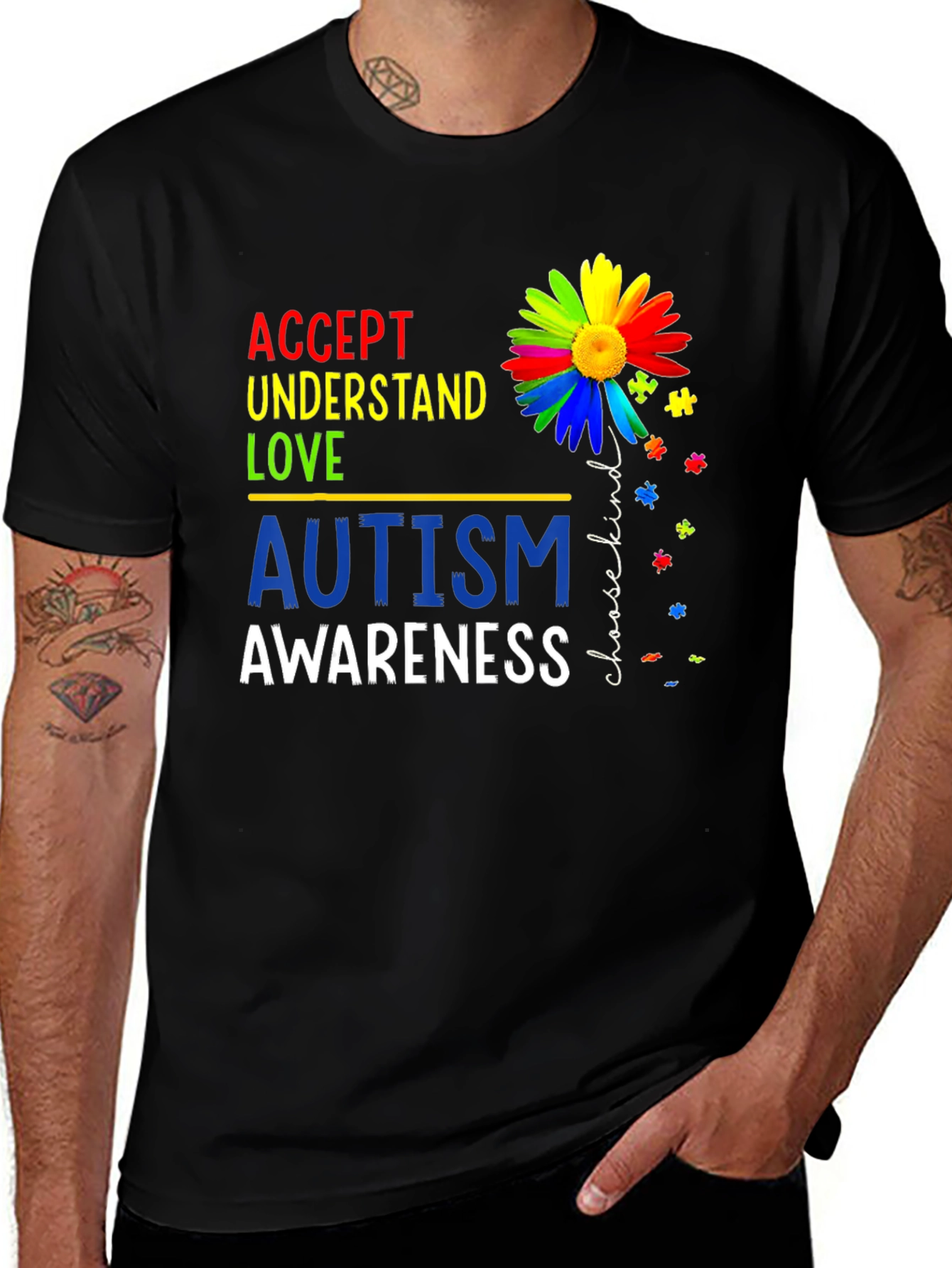 Autism Awareness T-Shirt - Accept, Understand, Love
