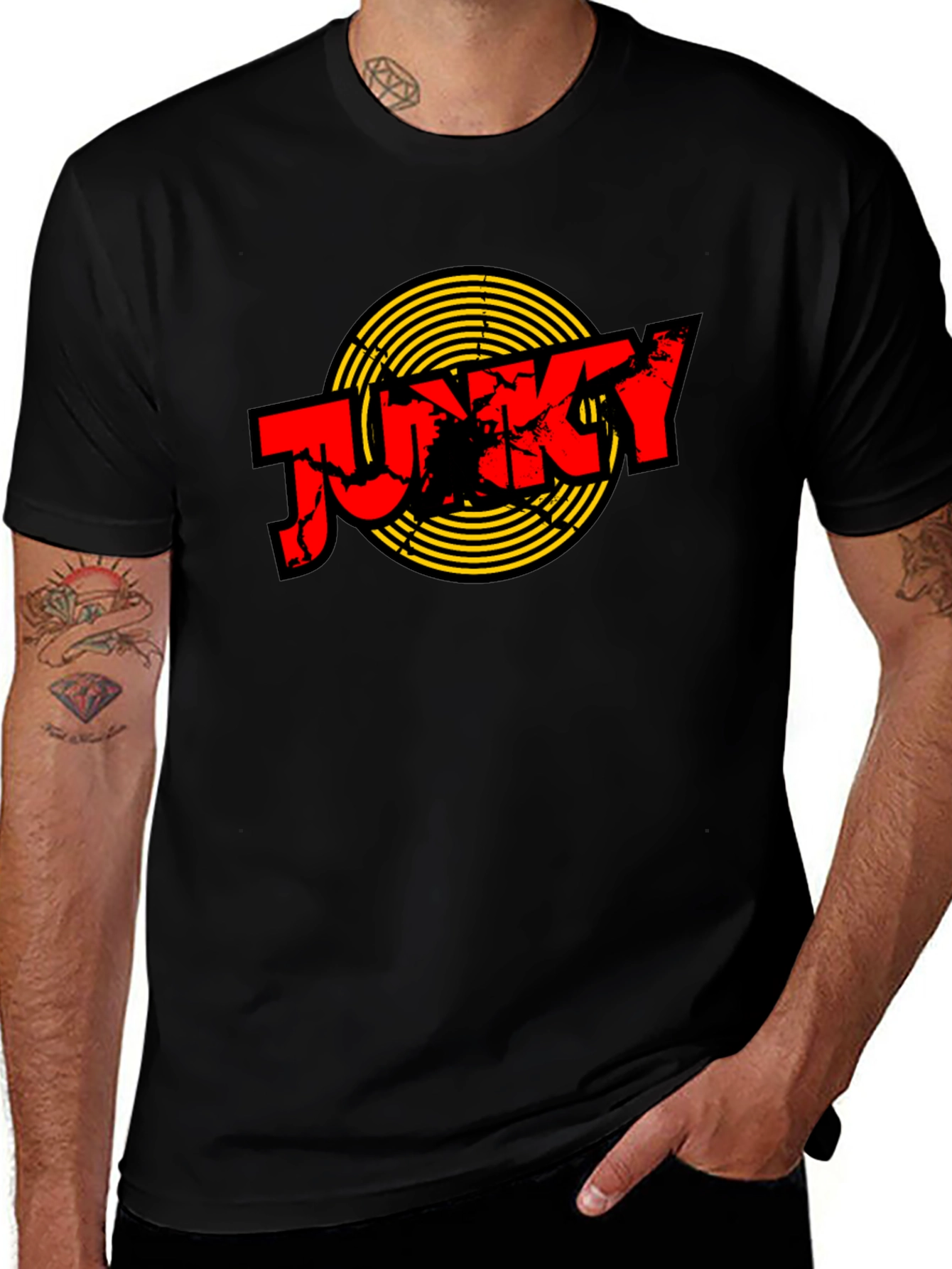 Funky Retro Graphic T-Shirt - Black