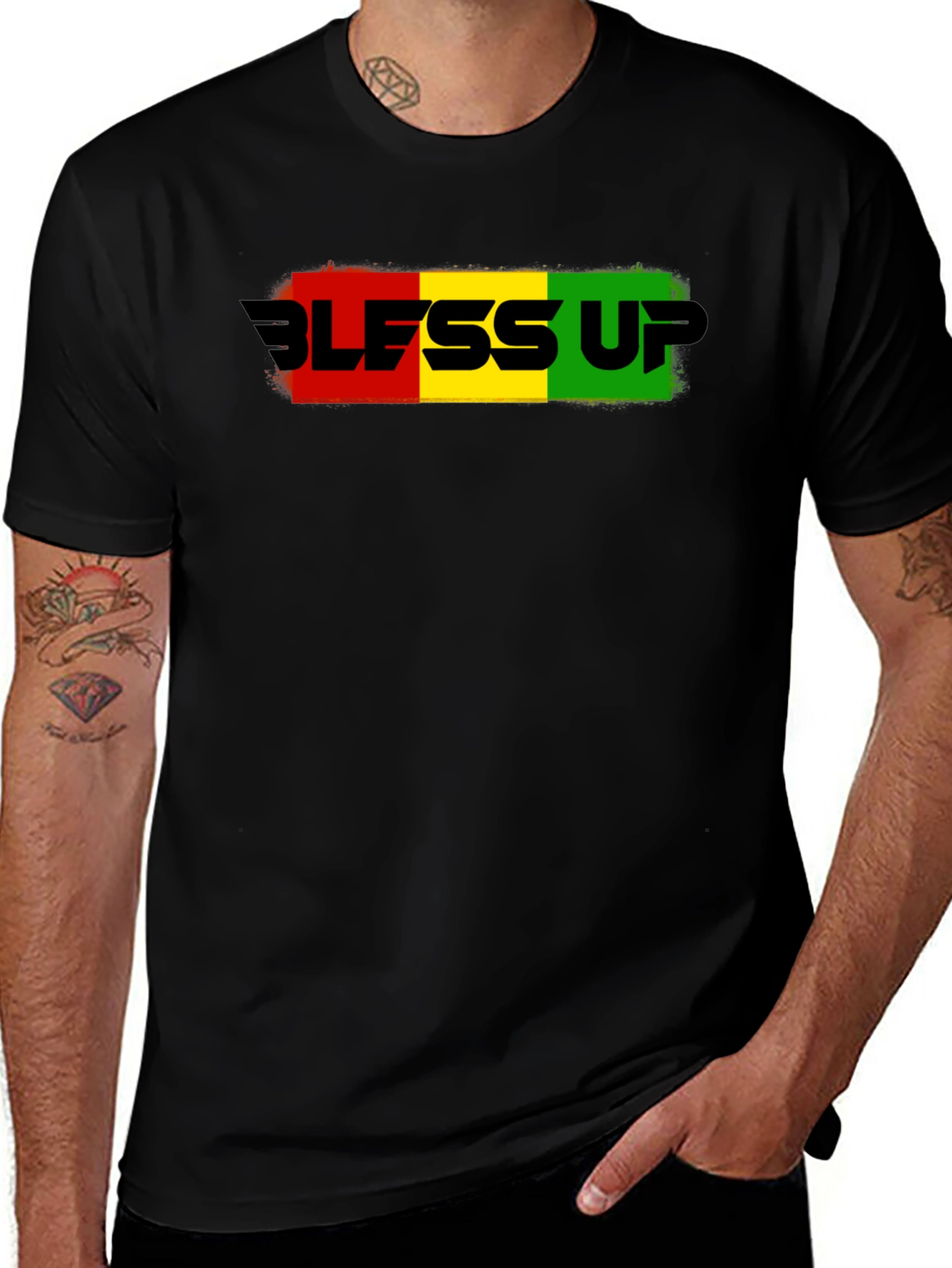 Bless Up Graphic T-Shirt - Rasta Colors