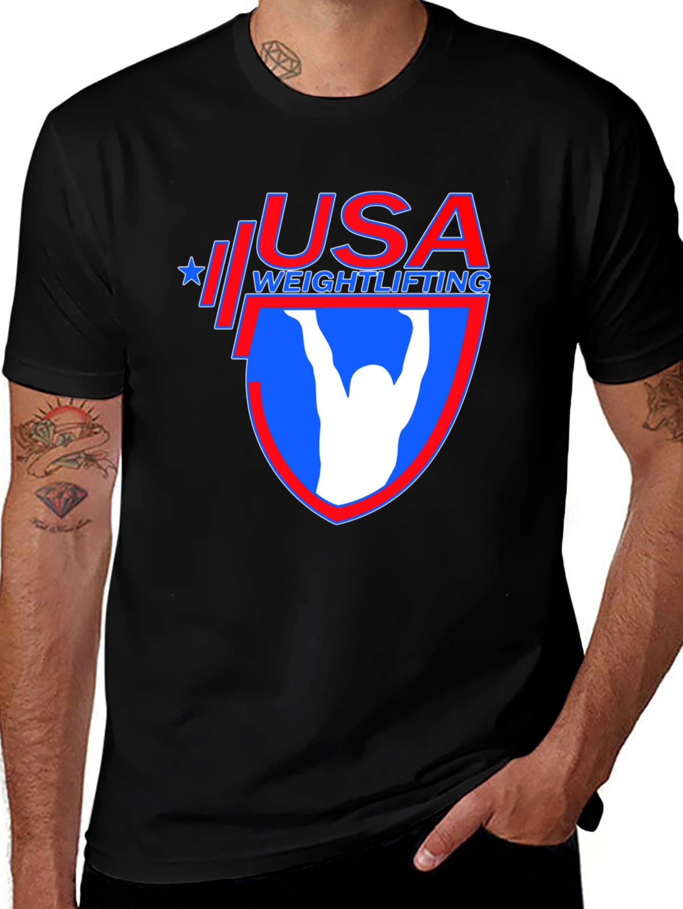 USA Weightlifting Graphic T-Shirt - Patriotic Gym Apparel