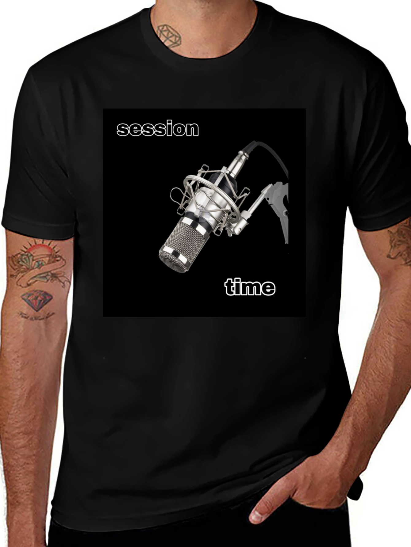 Session Time Microphone T-Shirt - Musician Apparel