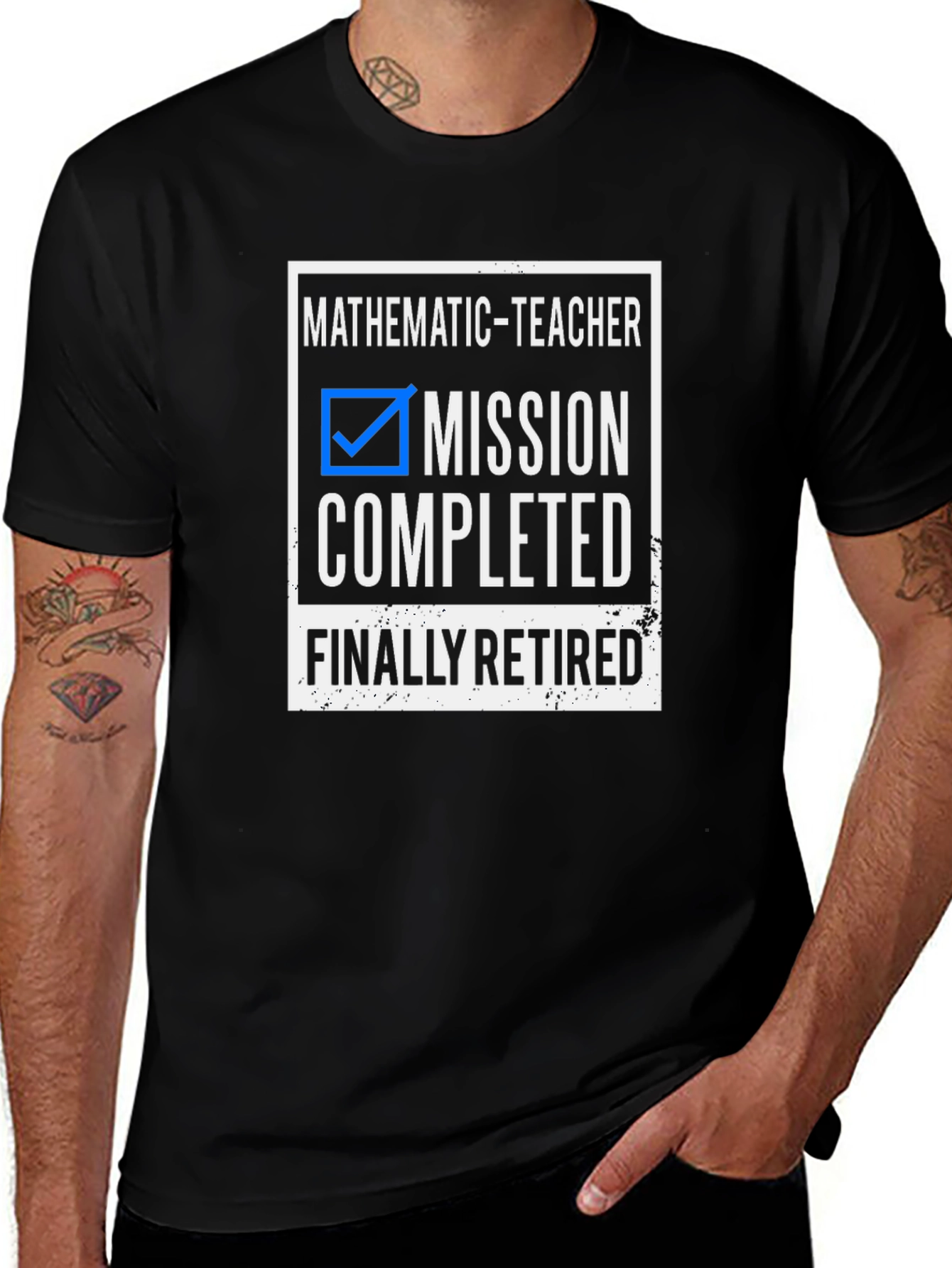 Variant 7 of Retired Math Teacher Mission Completed T-Shirt