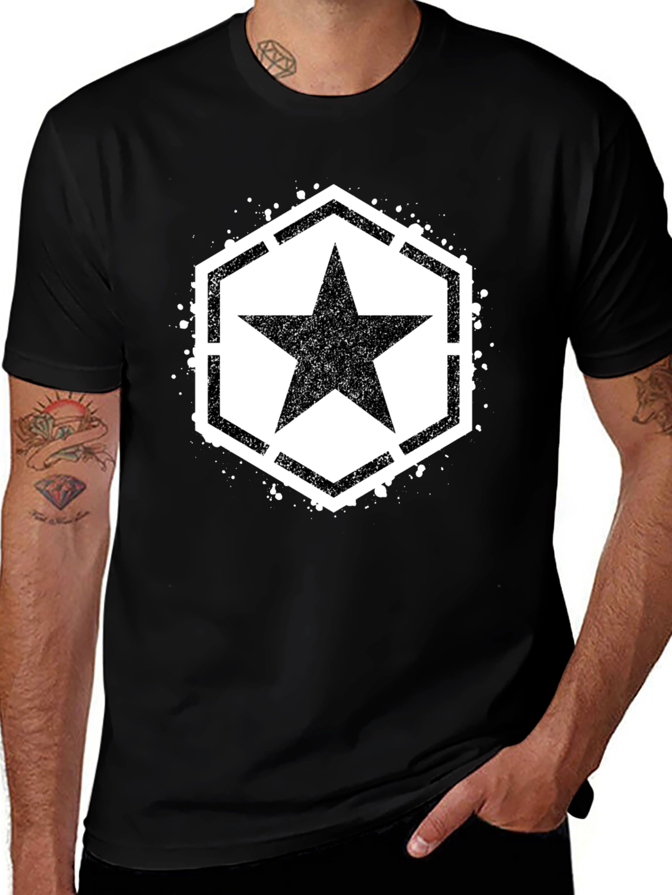Variant 19 of Star Graphic Black T-Shirt