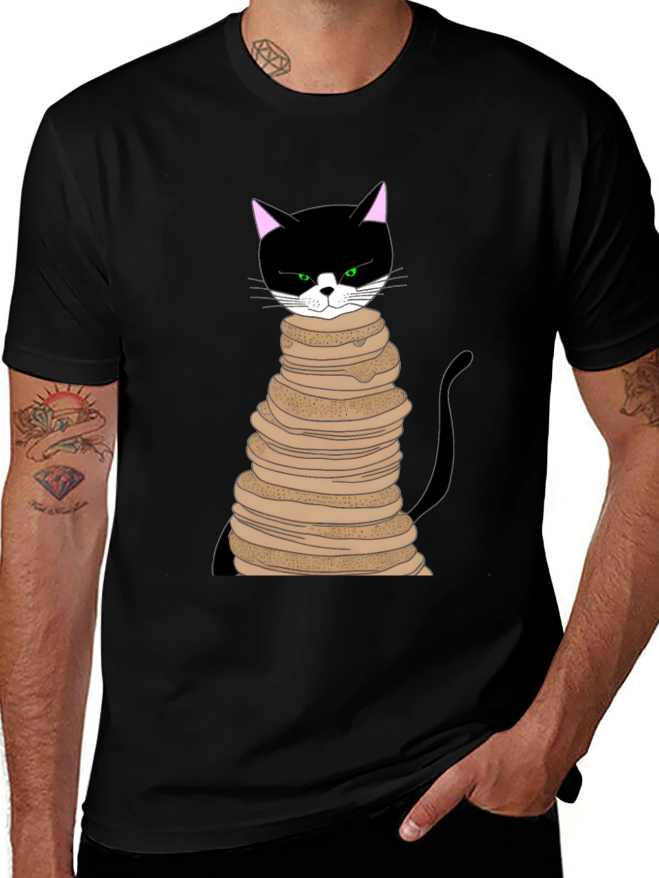 Variant 23 of Cat Pancake Stack T-Shirt - Funny & Unique Design