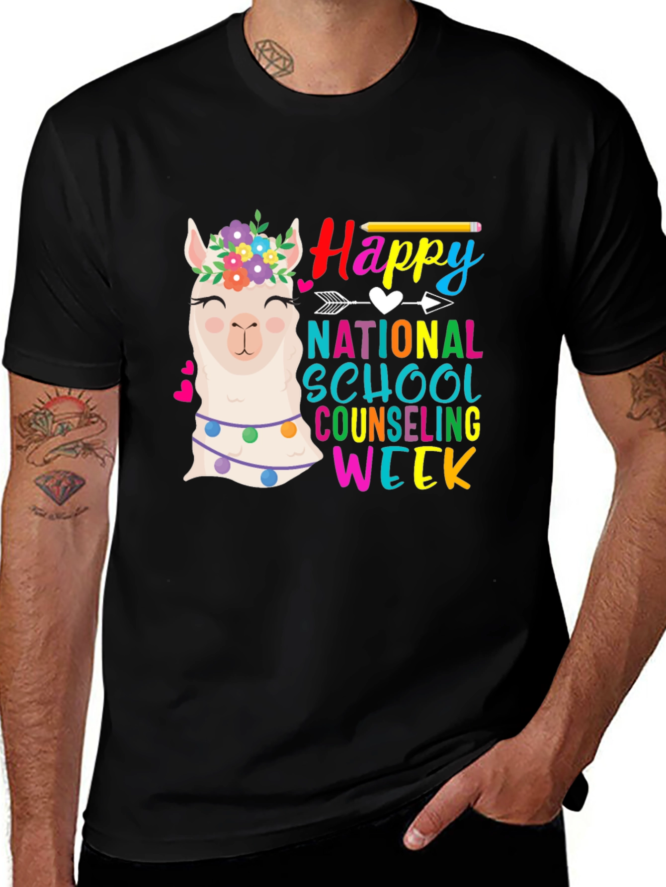 Happy National School Counseling Week Llama T-Shirt