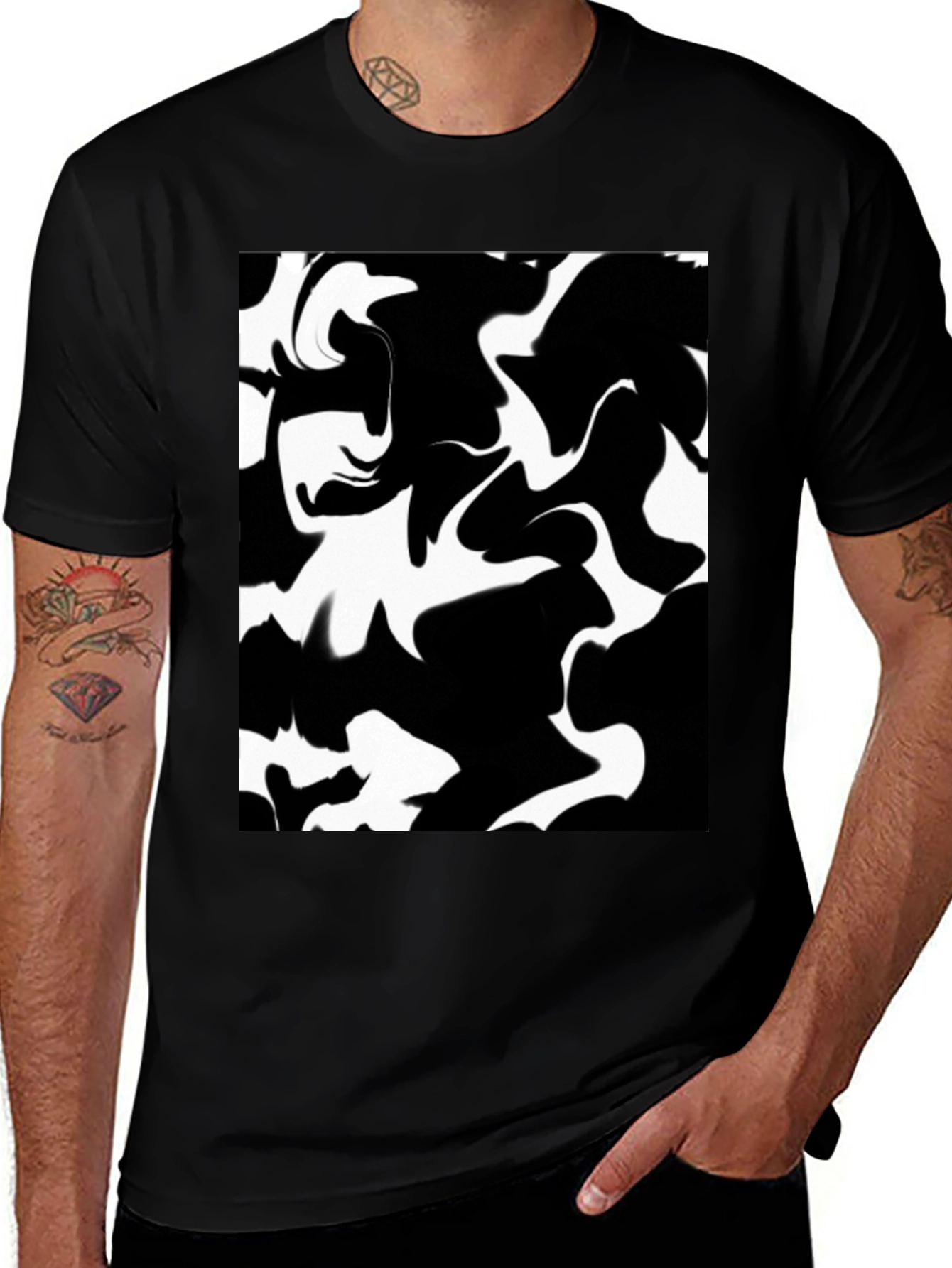 Variant 25 of Abstract Black & White Graphic Tee