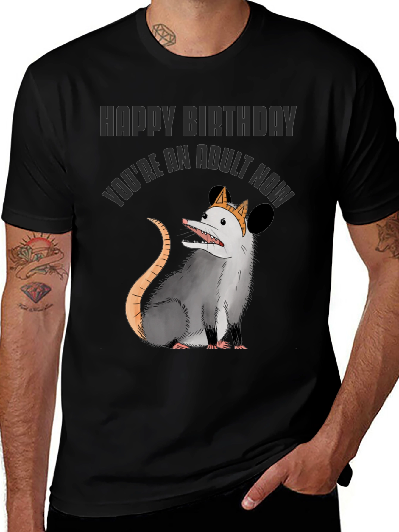 Variant 16 of Funny Adult Birthday Opossum T-Shirt