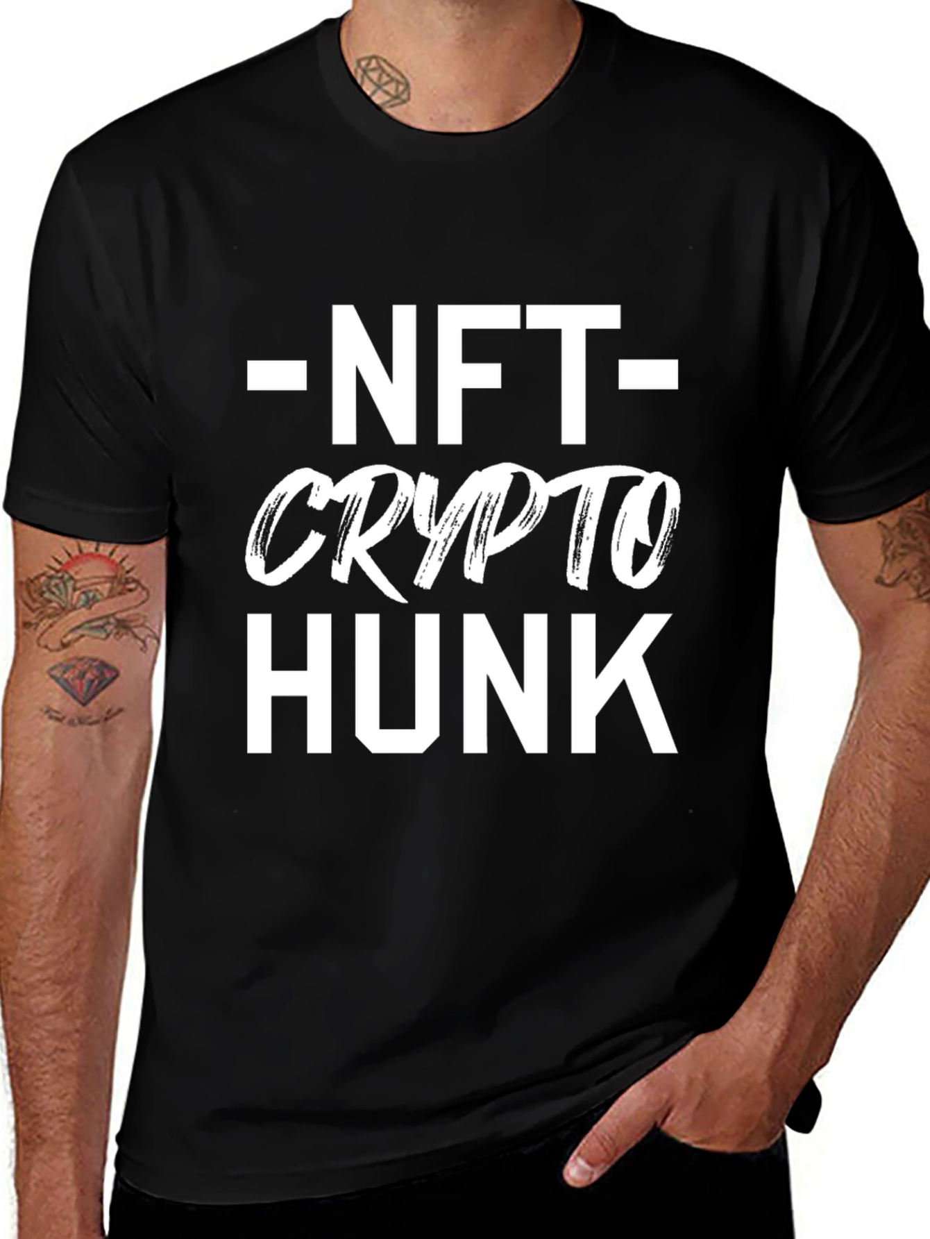 NFT Crypto Hunk Graphic Tee - Black
