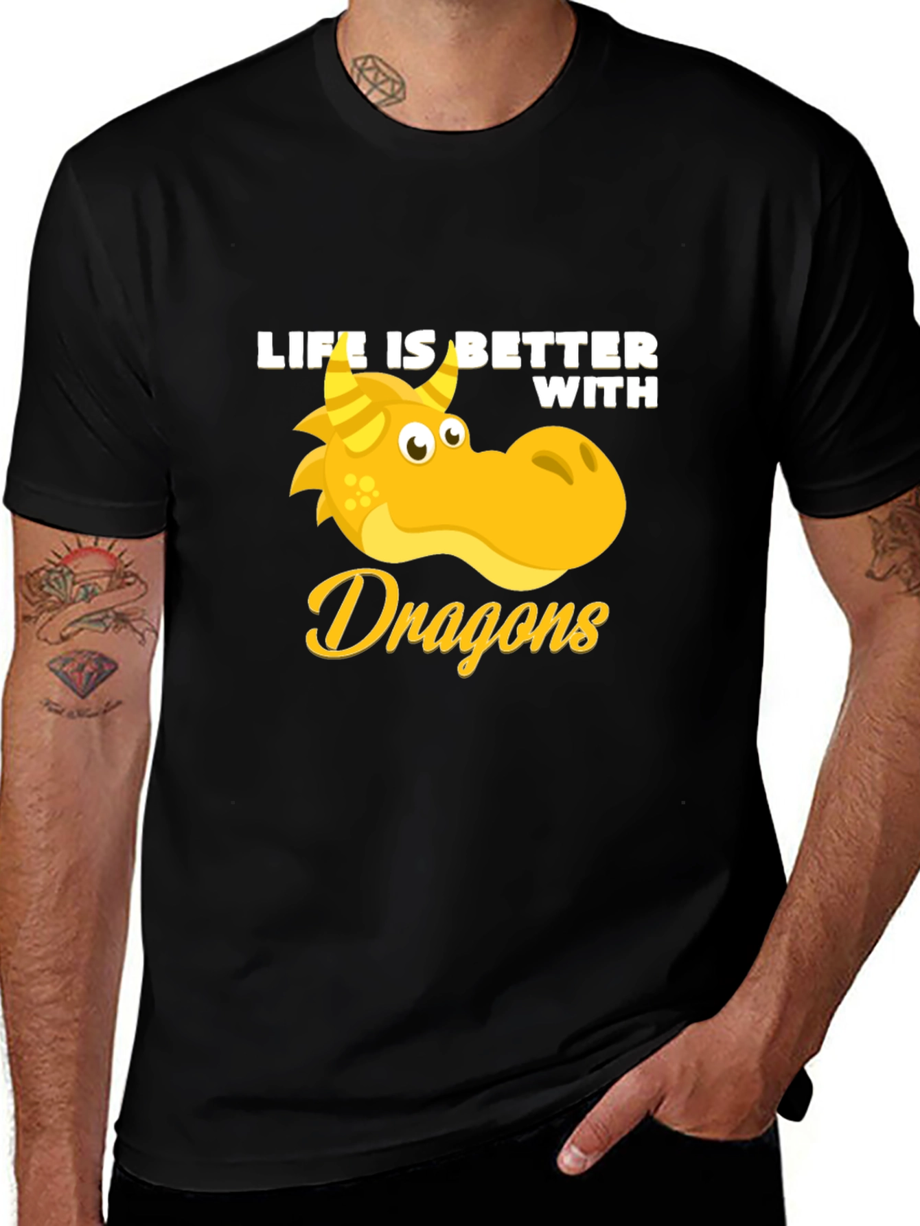 Variant 17 of Life is Better with Dragons T-Shirt - Black