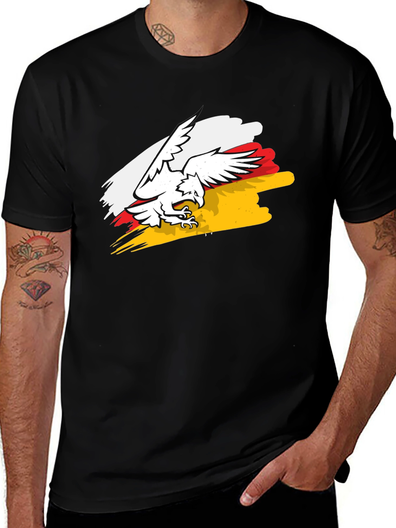 Variant 8 of Eagle Crest Graphic Tee - Black Cotton T-Shirt