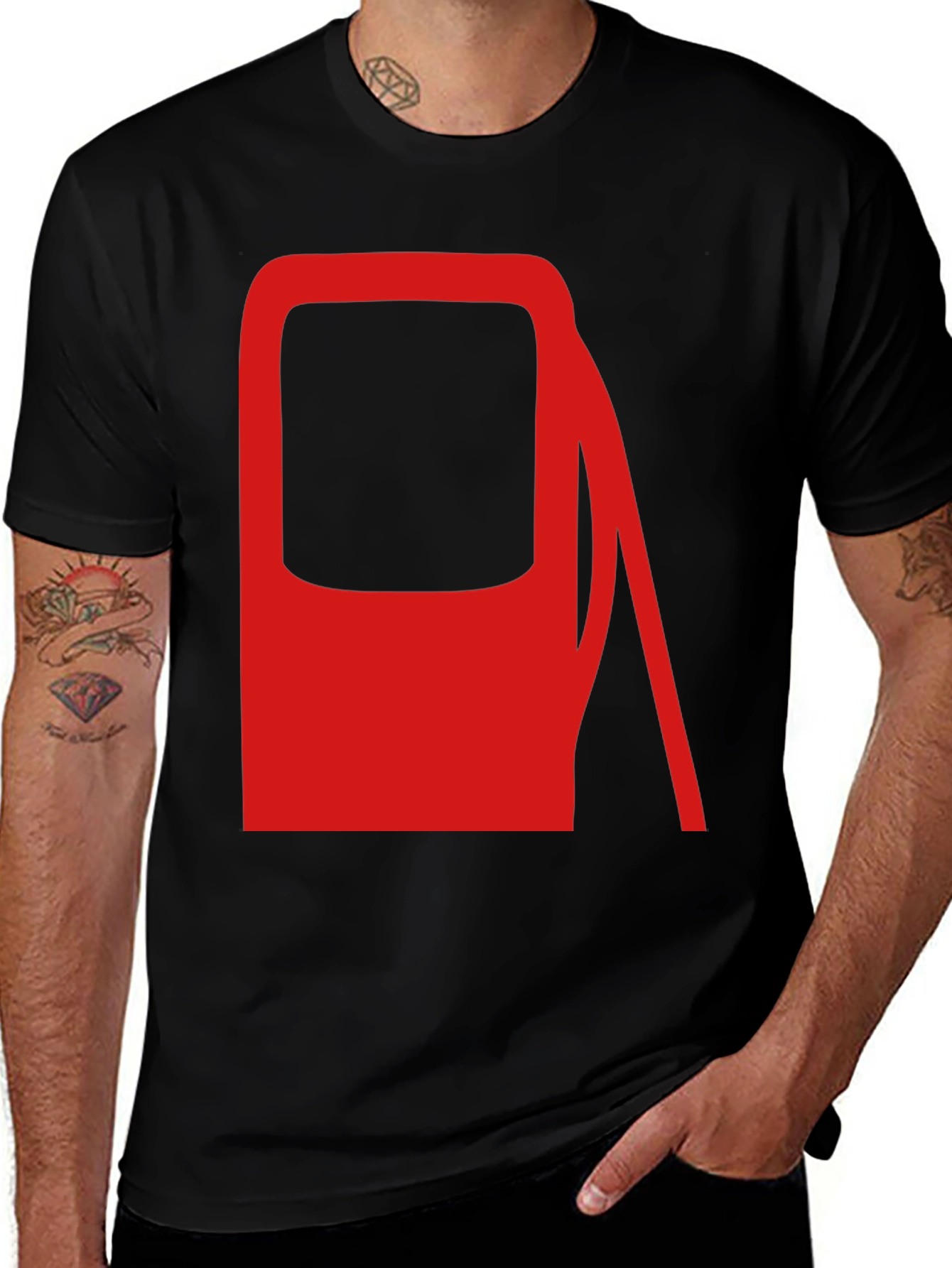 Variant 17 of Gas Pump Graphic T-Shirt - Black