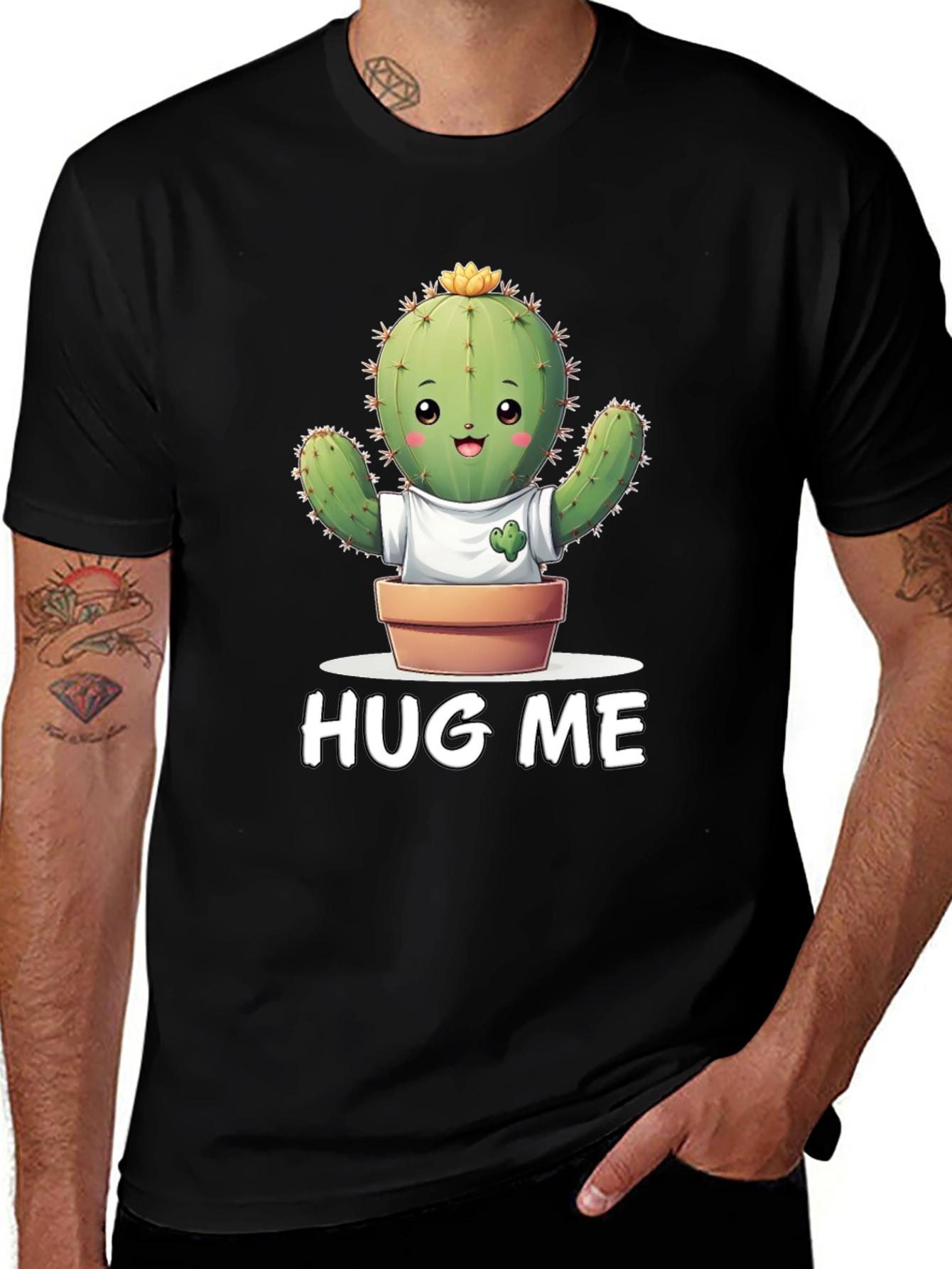 Variant 18 of Hug Me Cactus T-Shirt - Plant Lover Tee