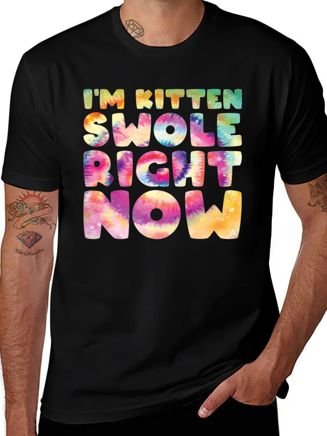 Variant 25 of I'm Kitten Swole Right Now Tie-Dye T-Shirt