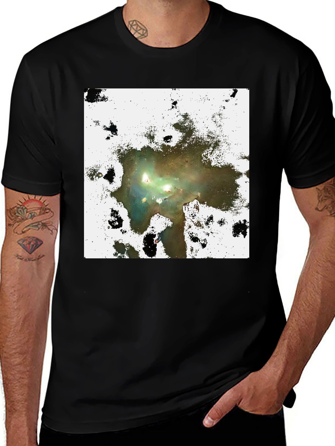 Variant 16 of Nebula Print Black T-Shirt