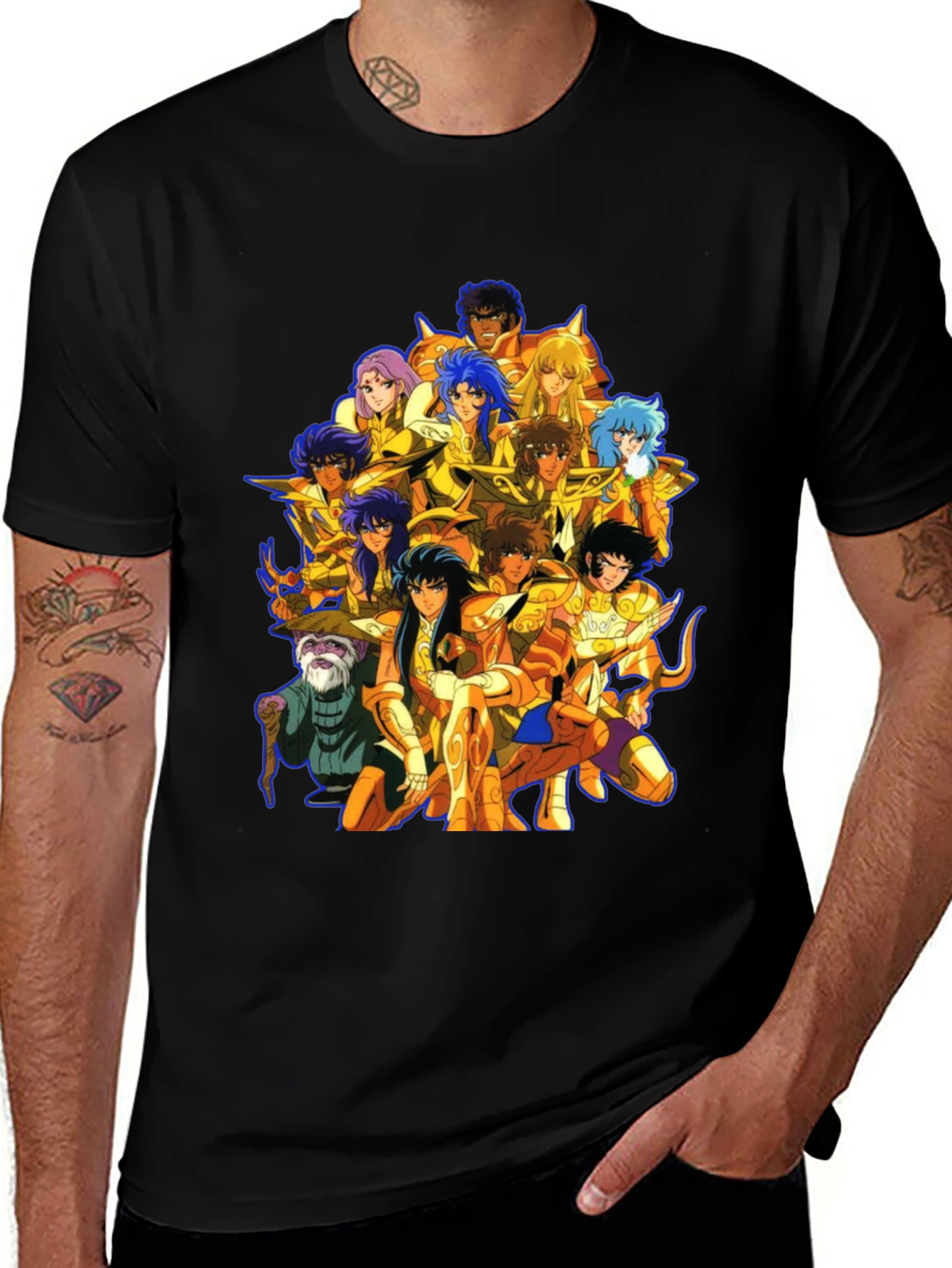 Variant 23 of Anime Gold Knights Black T-Shirt