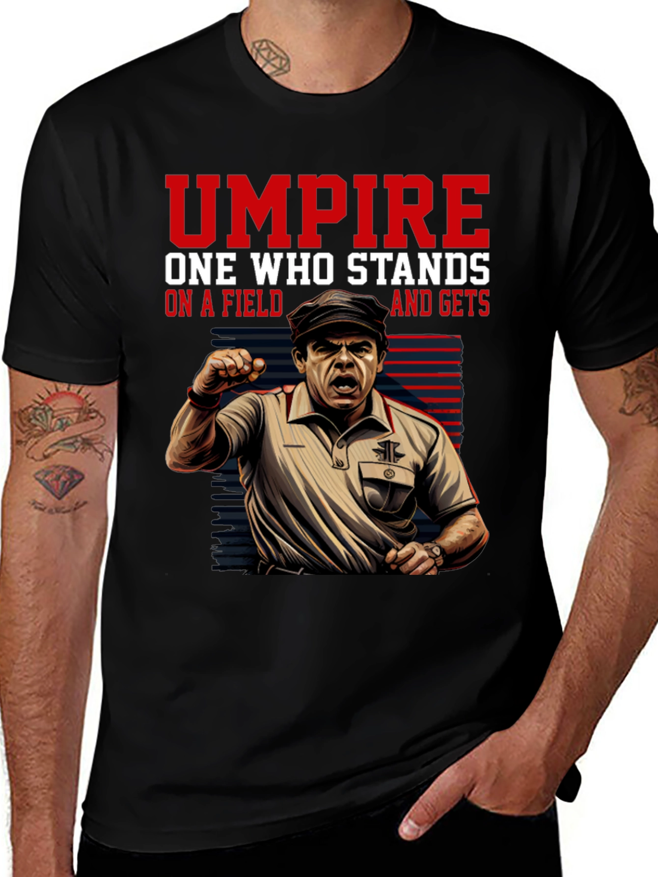 Variant 21 of Umpire Graphic Tee - One Who Stands On A Field
