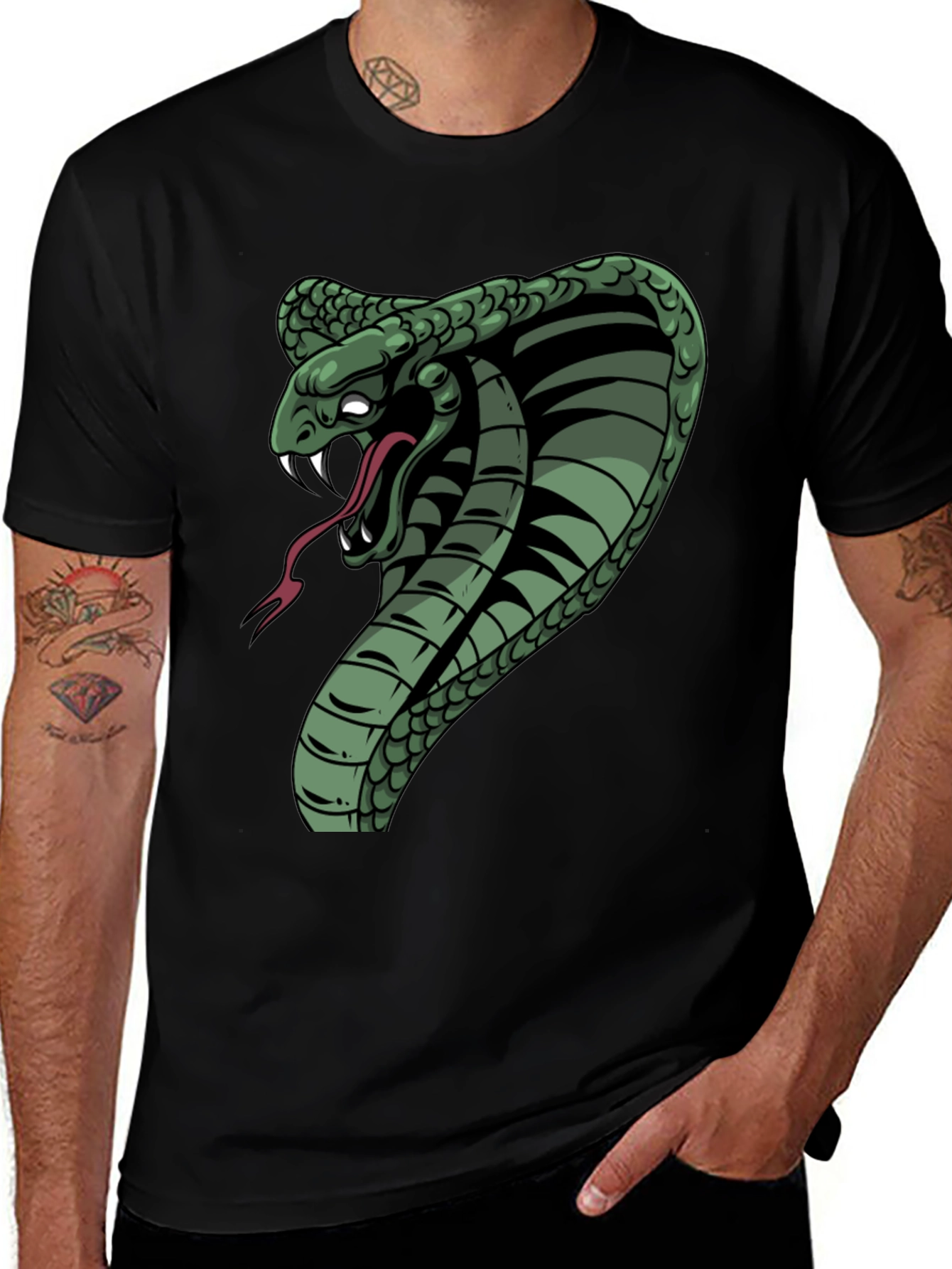 Variant 5 of Cobra Graphic Tee - Men's Black T-Shirt