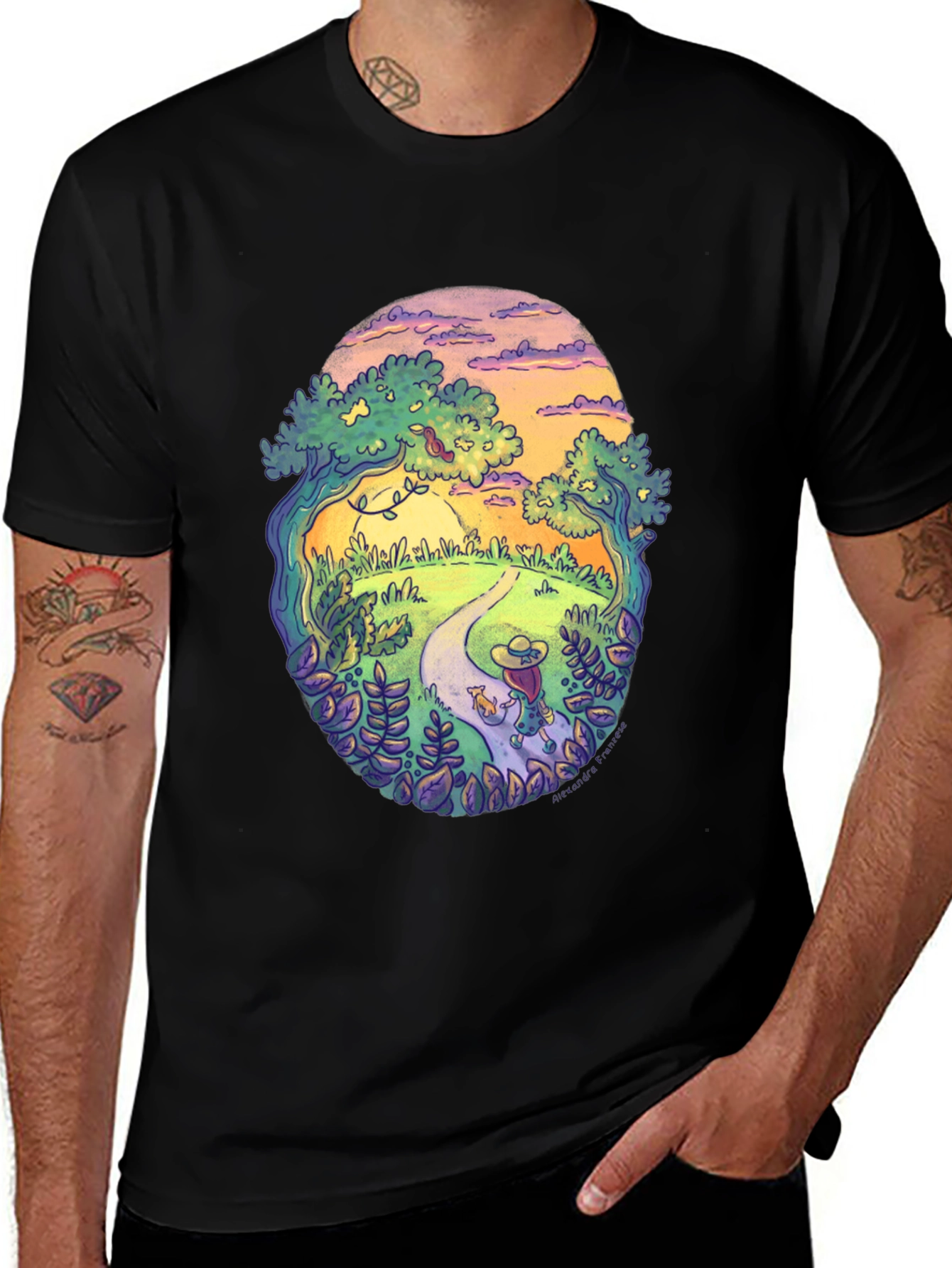 Variant 24 of Nature Trail Graphic Tee - Unique Design