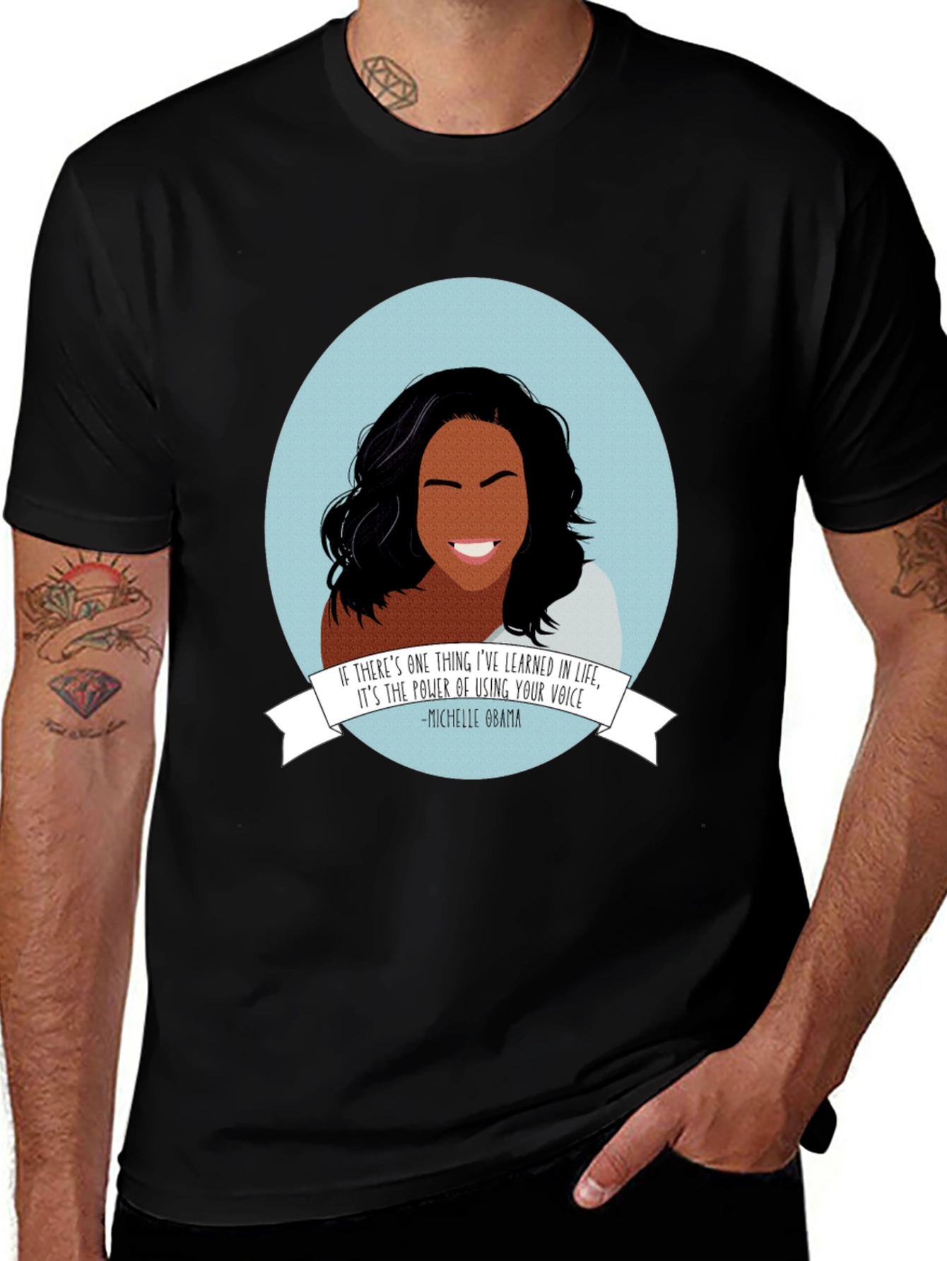 Variant 20 of Michelle Obama Graphic Tee - Empowering Black T-Shirt