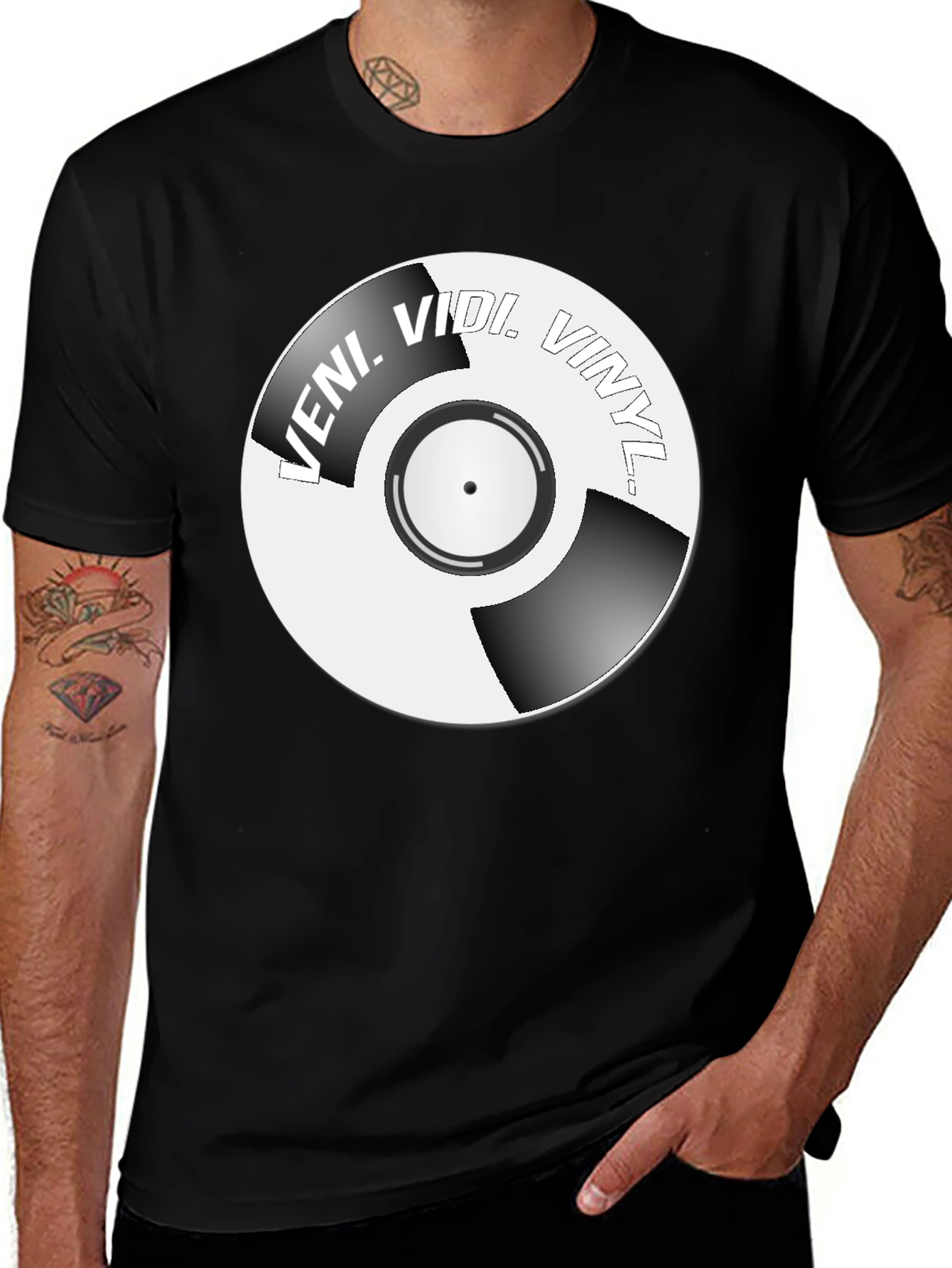 Variant 26 of Veni Vidi Vinyl T-Shirt - Retro Record Design