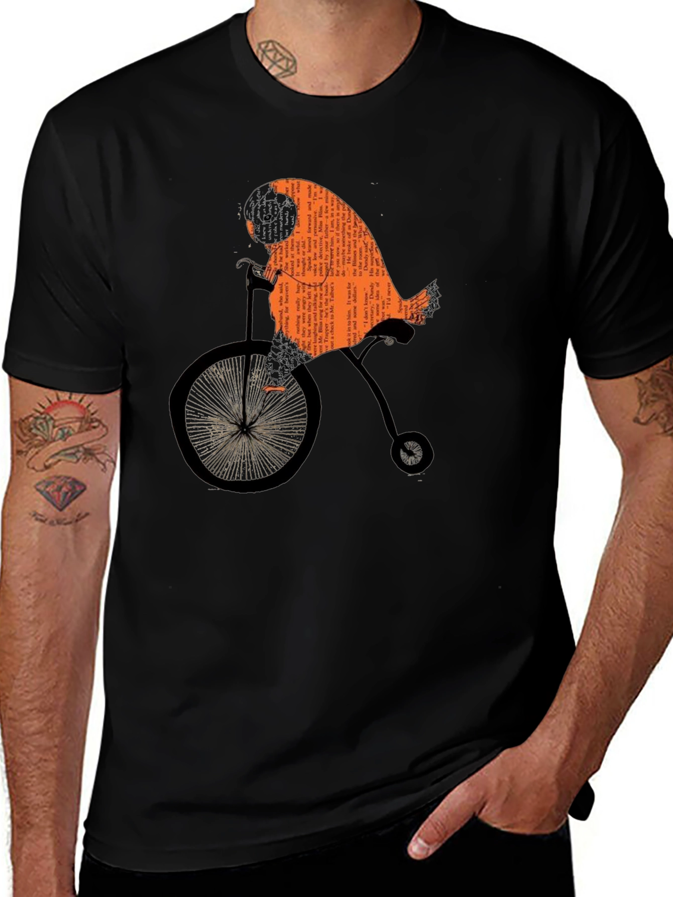 Variant 28 of Whimsical Owl on Bicycle T-Shirt