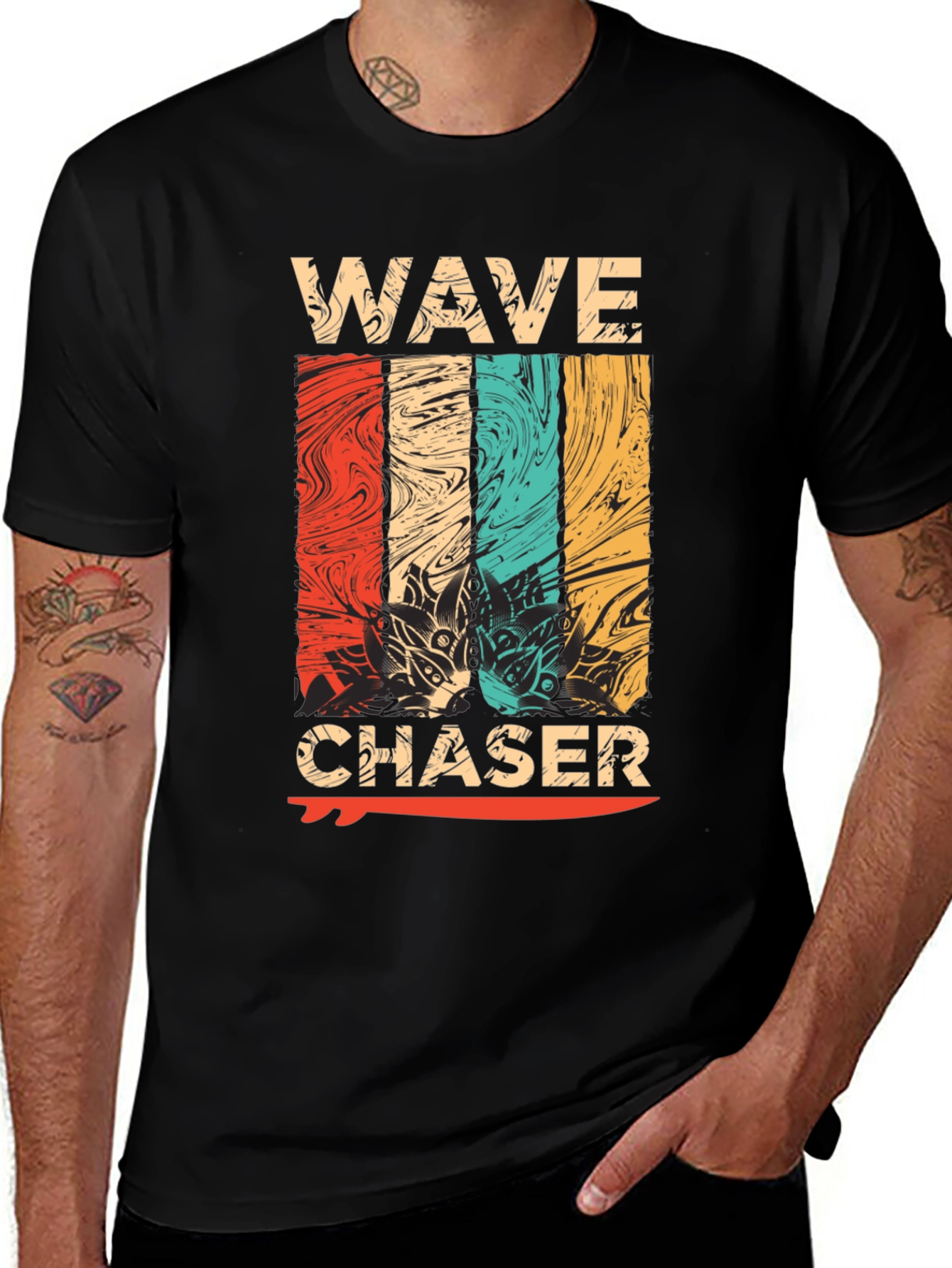 Variant 8 of Wave Chaser Graphic Tee - Retro Surf Style