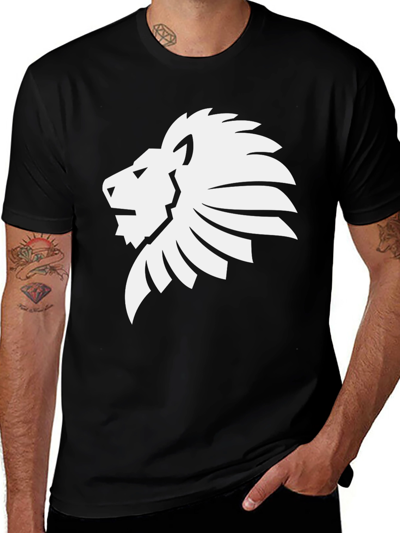 Variant 19 of Black Lion Graphic Tee - Modern Style