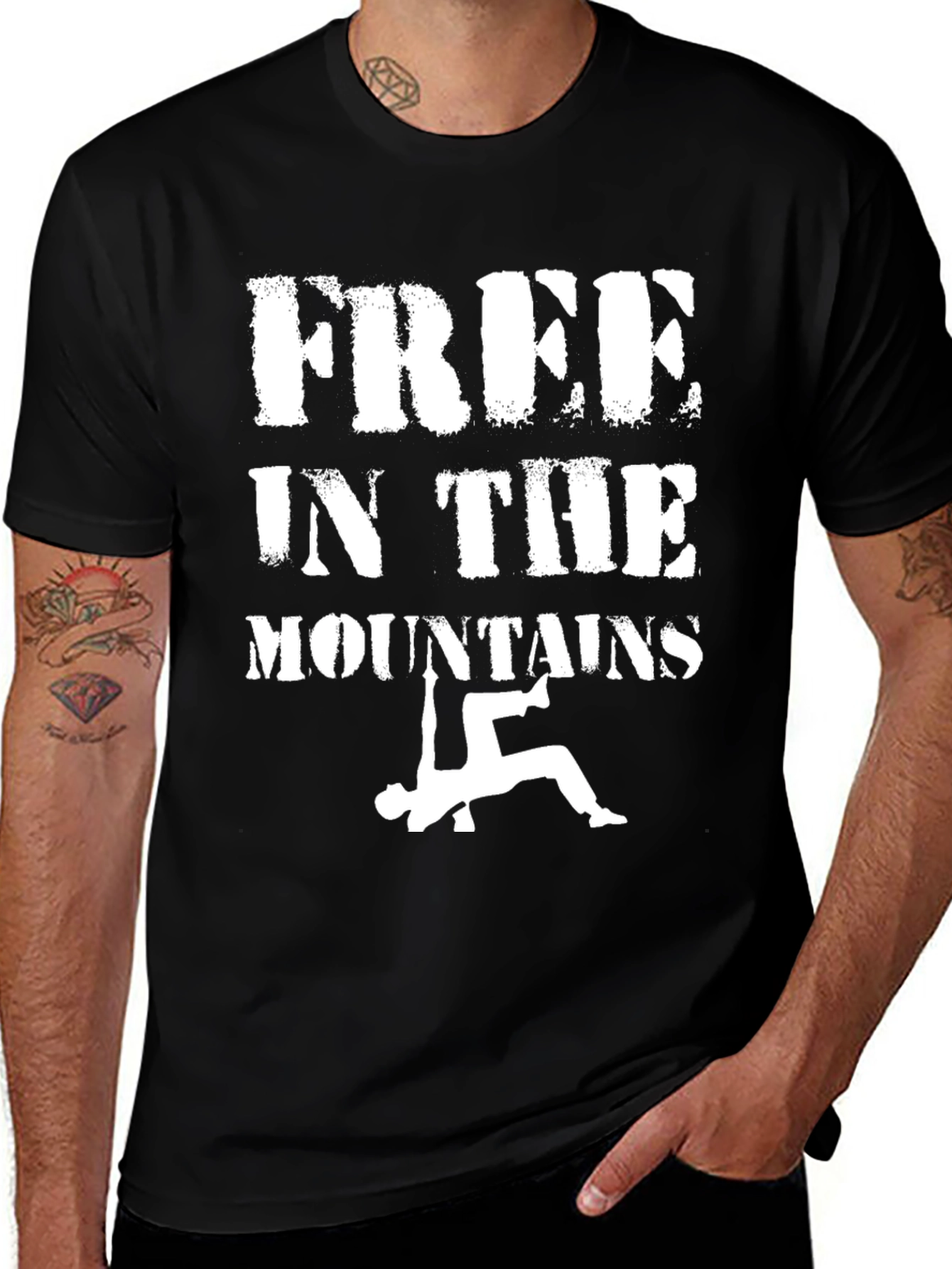 Variant 22 of Free In The Mountains Black Graphic Tee