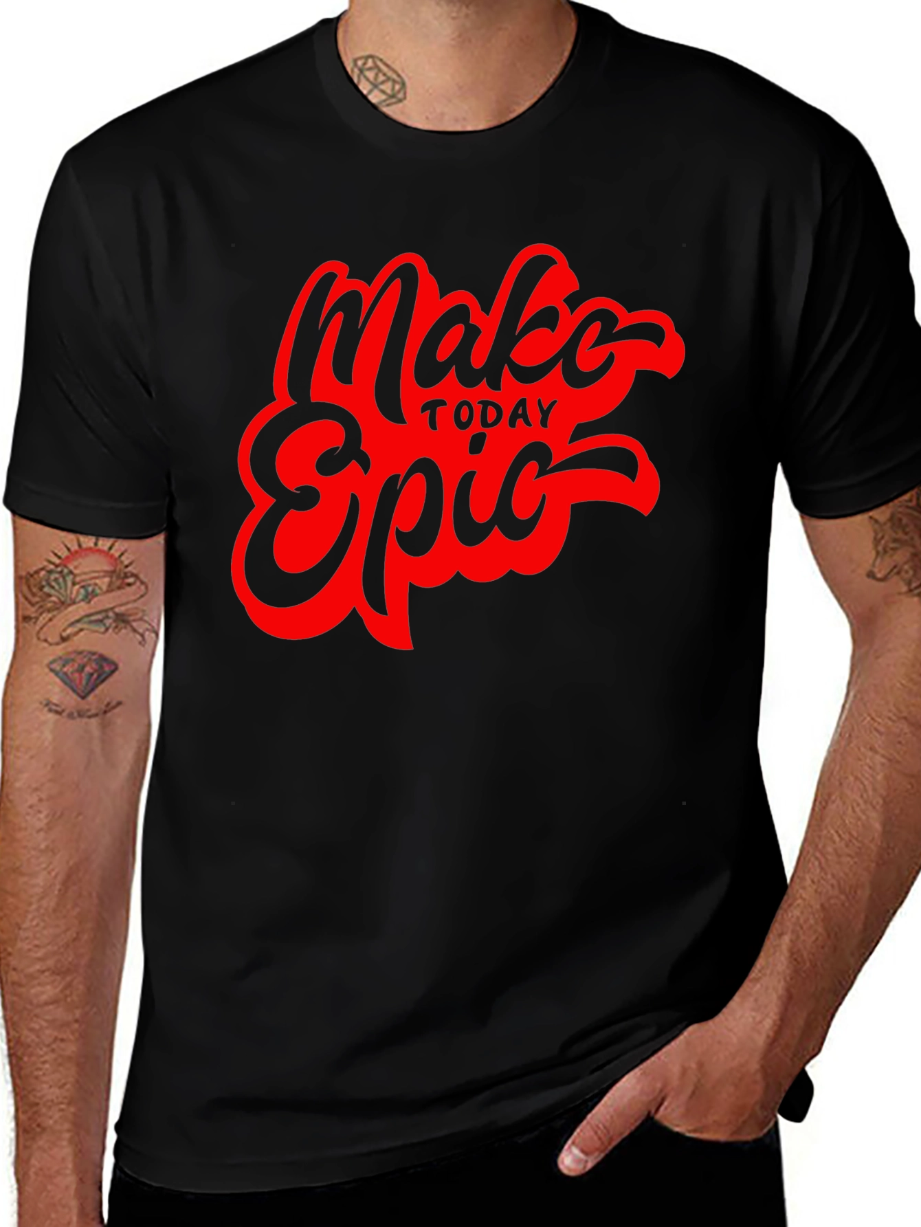 Variant 24 of Make Today Epic Graphic Tee - Trendy Black T-Shirt