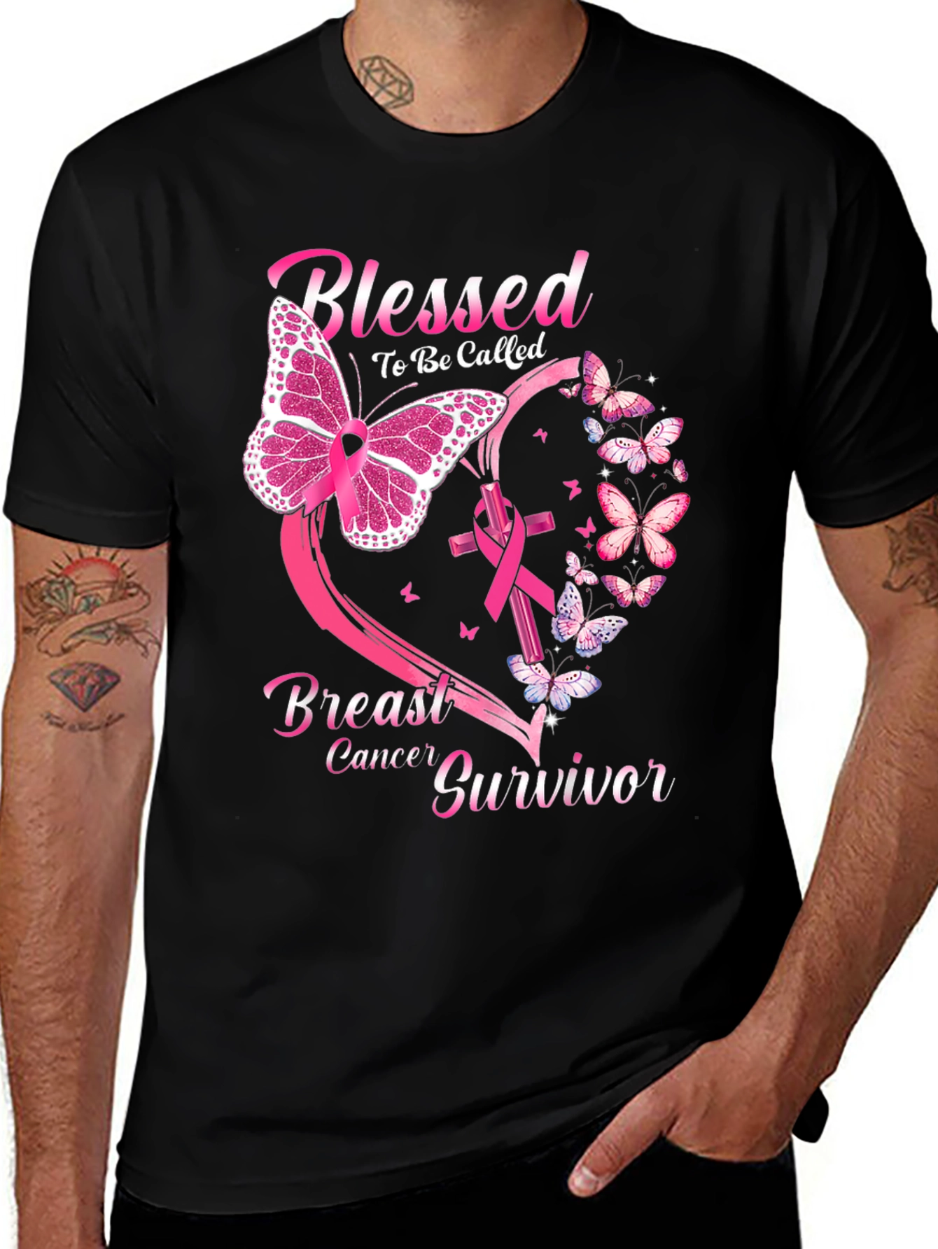 Variant 14 of Breast Cancer Survivor Butterfly T-Shirt