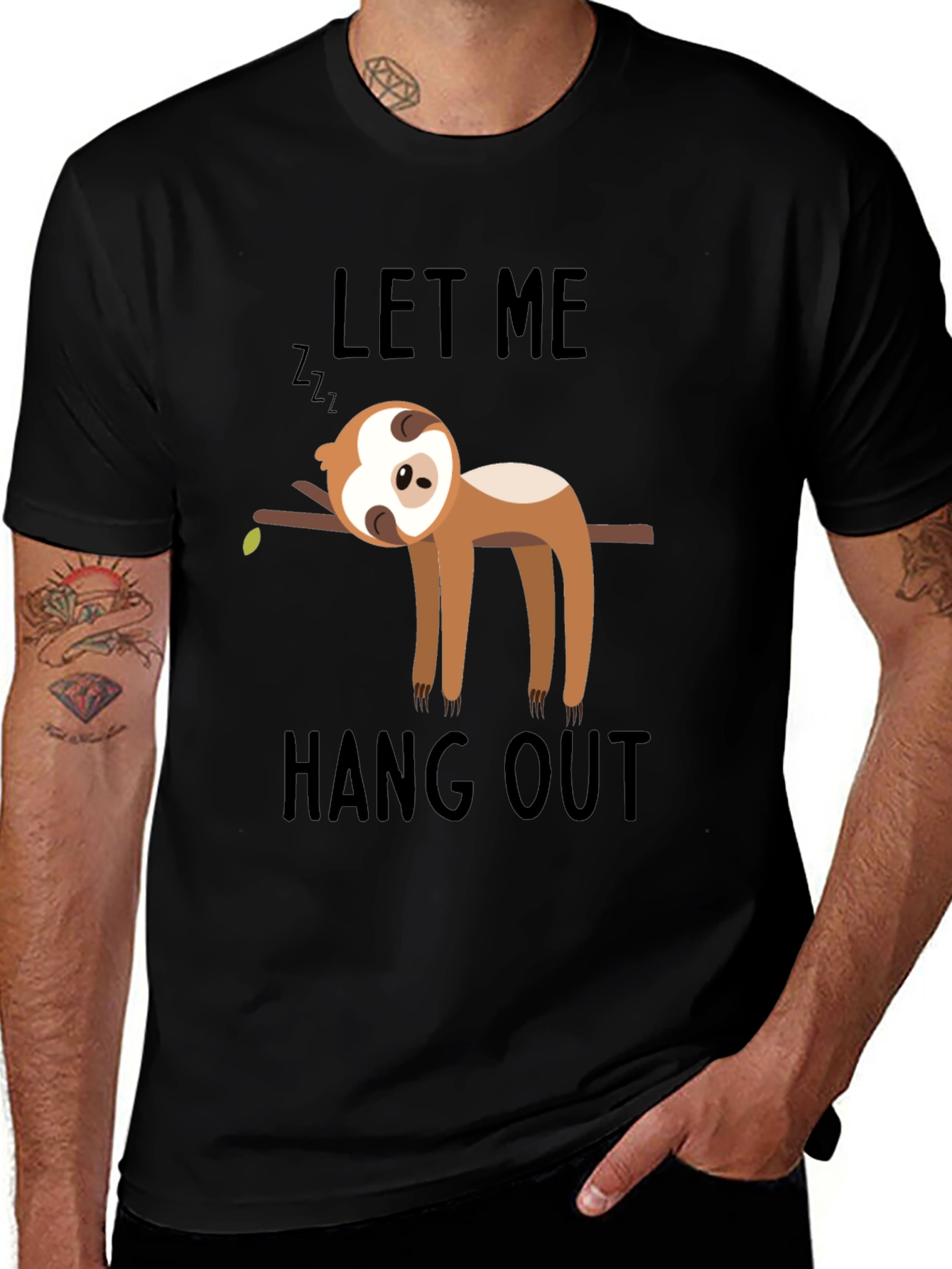 Variant 9 of Let Me Hang Out Sloth T-Shirt - Relaxed & Comfortable