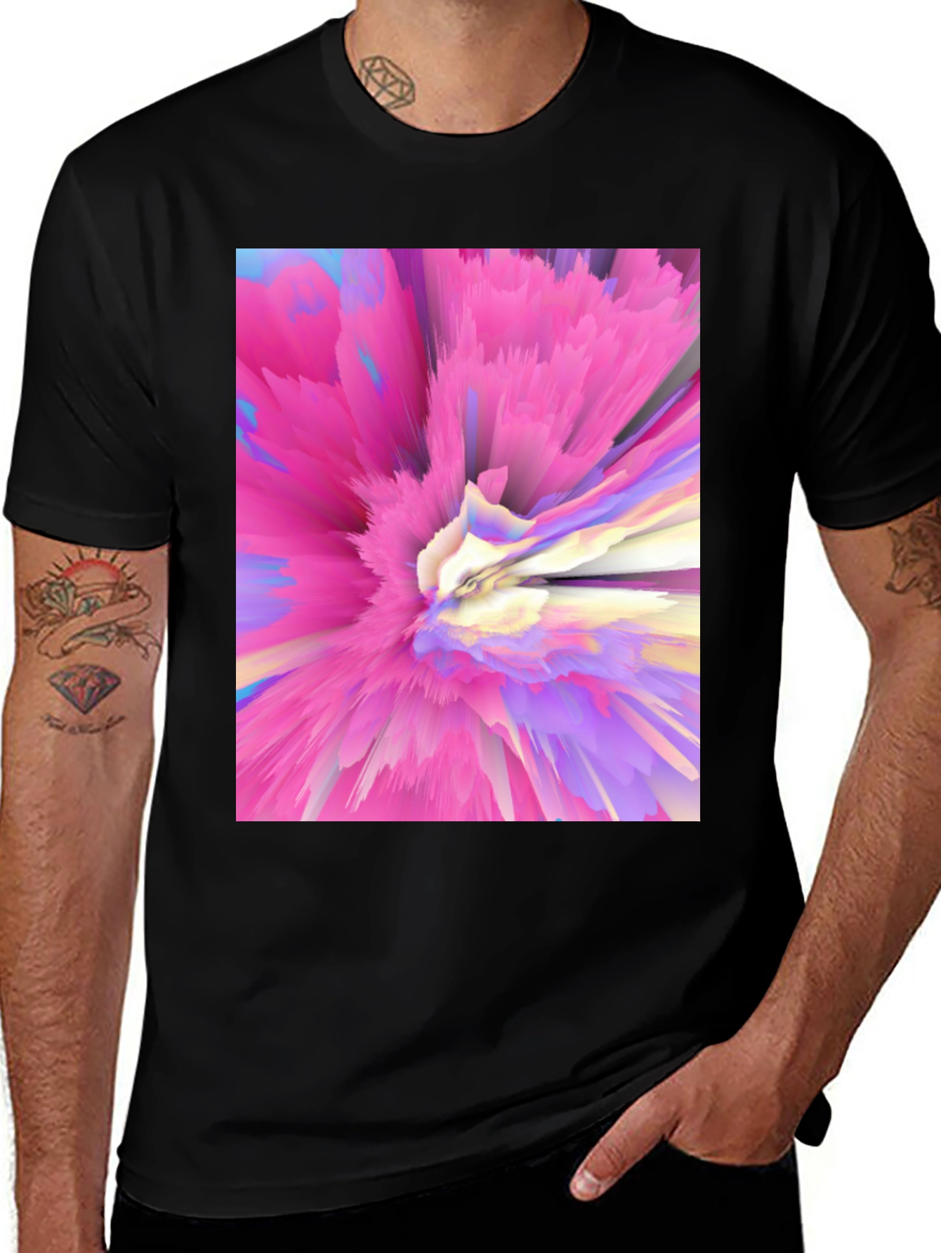 Variant 20 of Abstract Pink Burst Graphic Tee