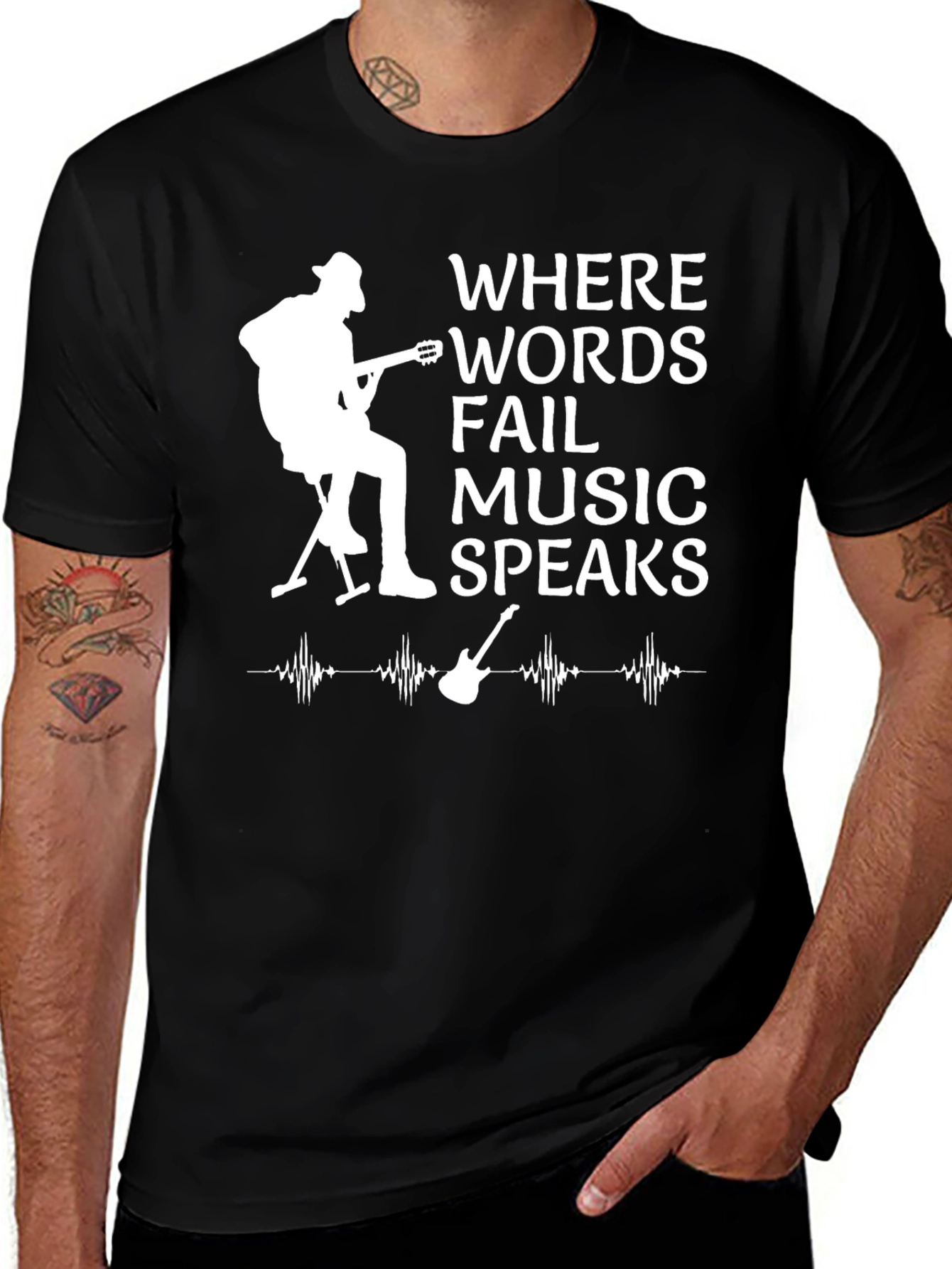 Variant 22 of Where Words Fail Music Speaks T-Shirt