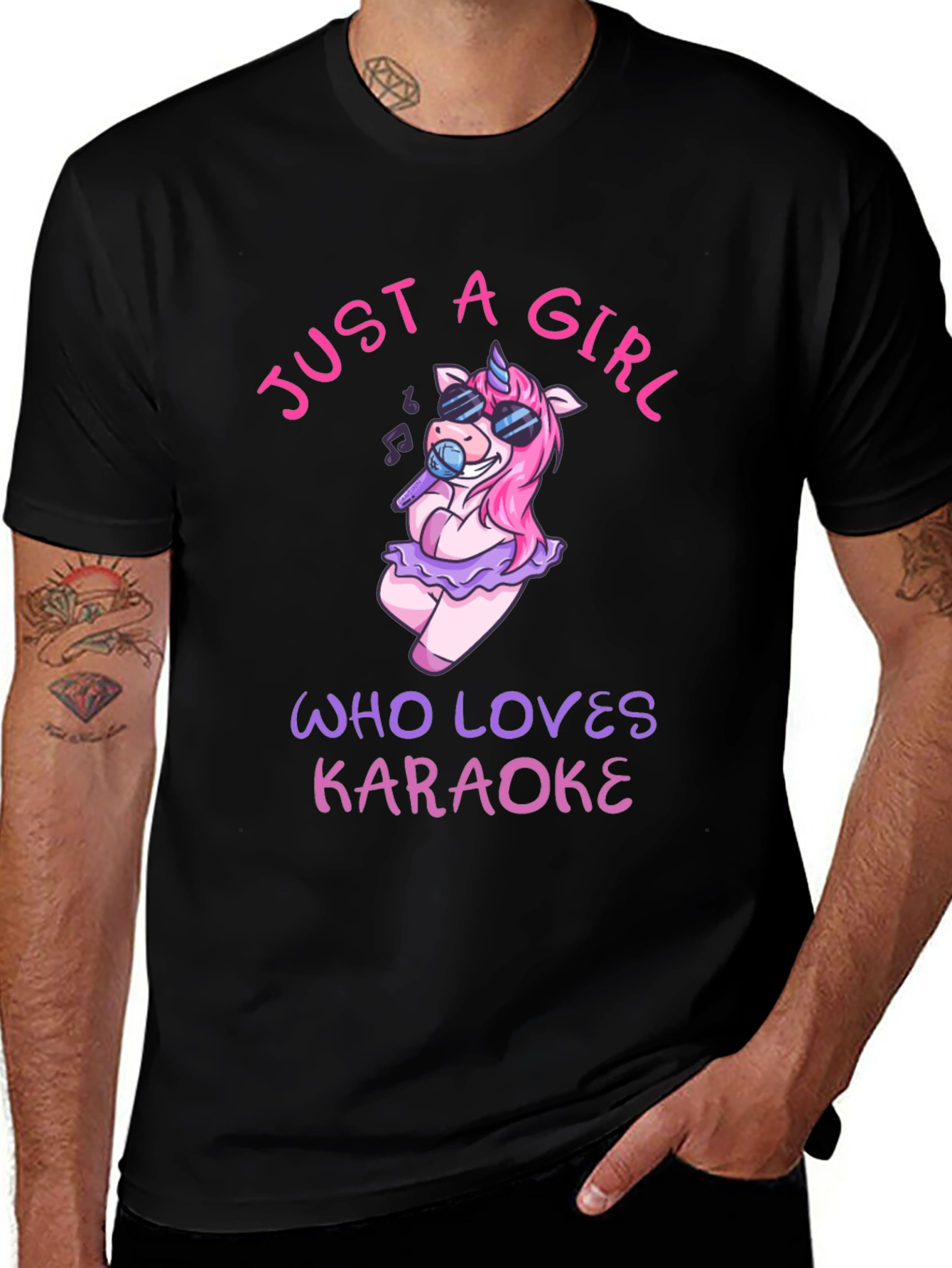 Variant 13 of Karaoke Unicorn Girl's T-Shirt