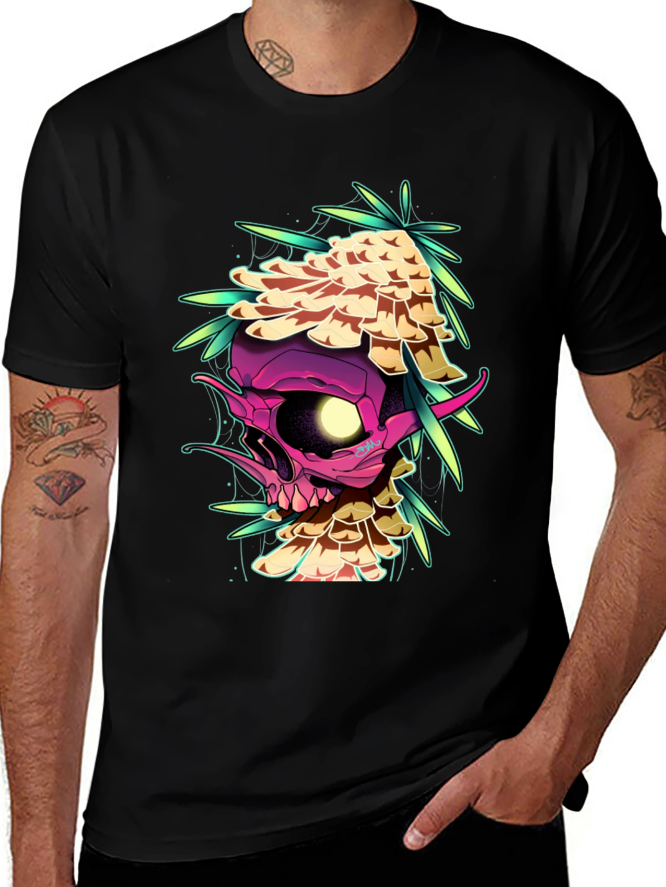 Variant 29 of Skull Mushroom Graphic Tee - Edgy Style