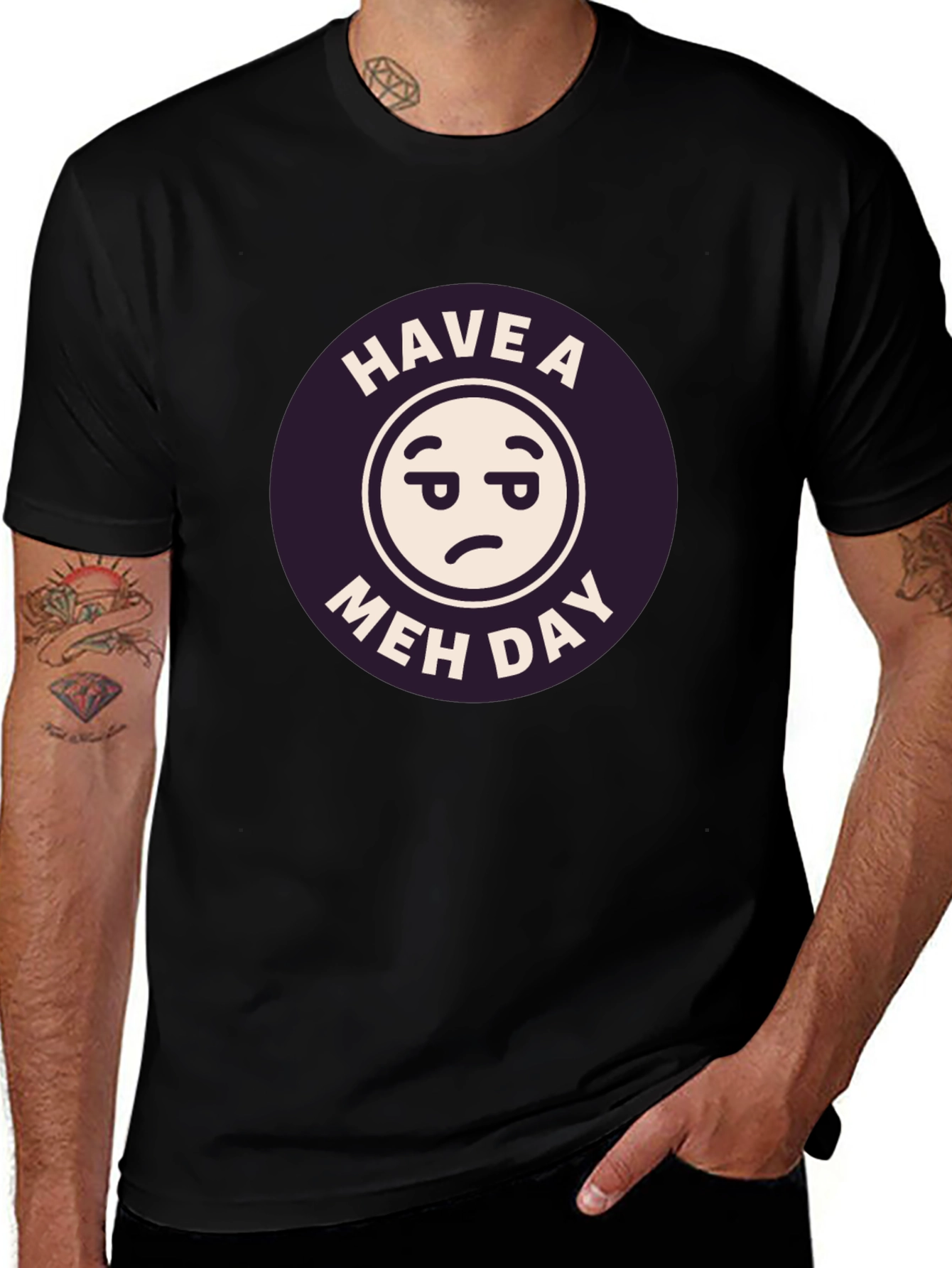 Variant 25 of Have a Meh Day Black T-Shirt