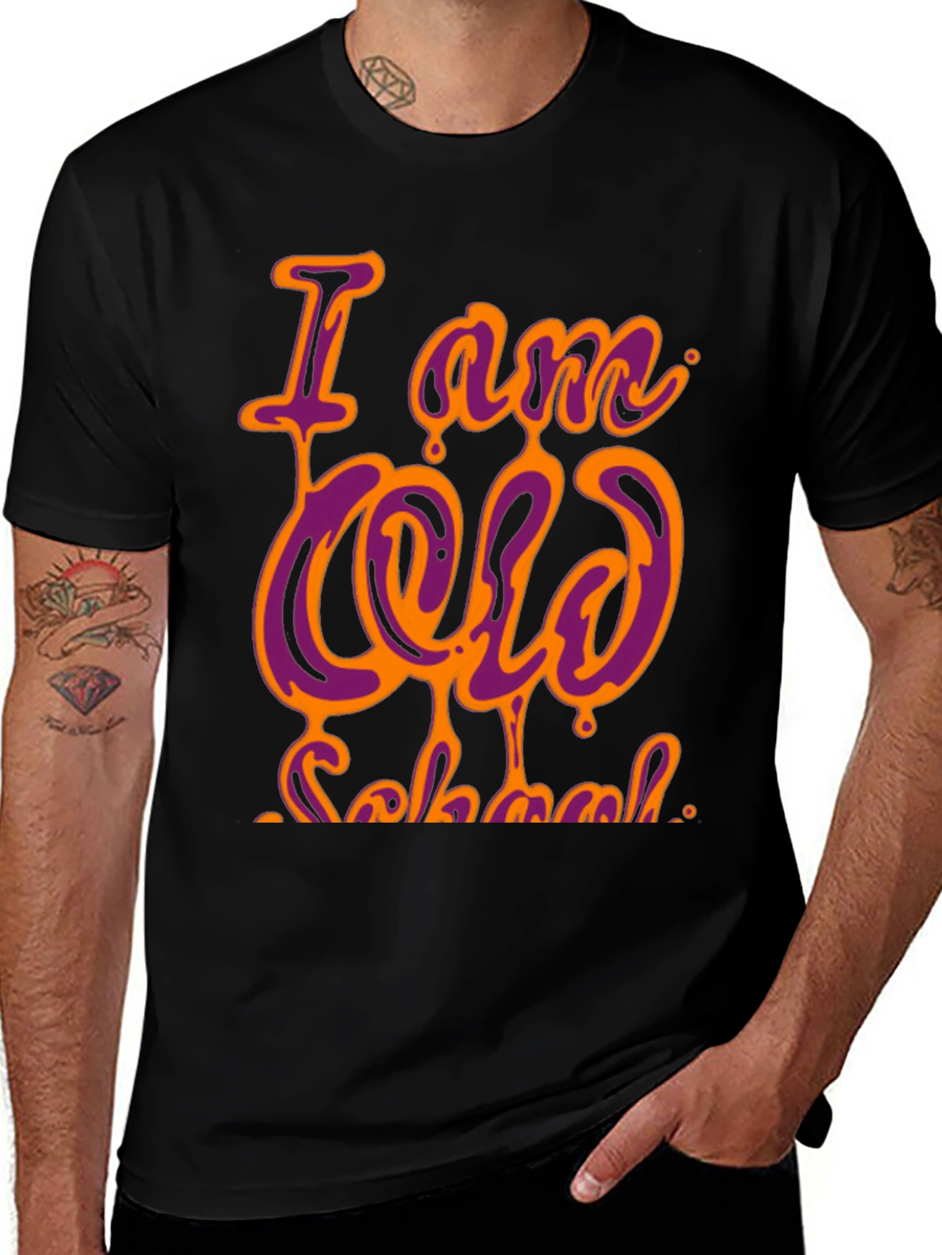 Variant 13 of I am Old School Black Graphic Tee